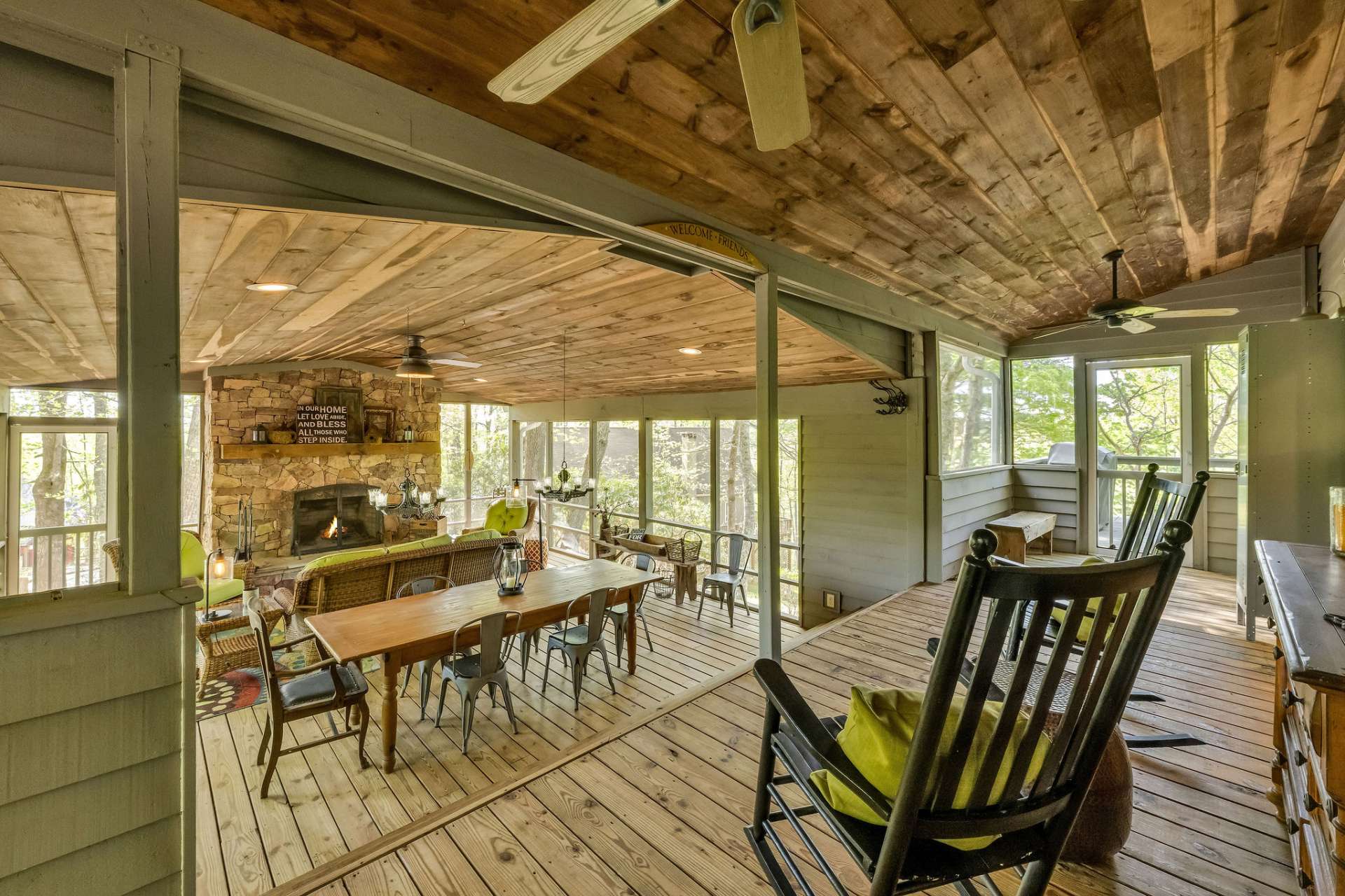 Screened porch is furnished.