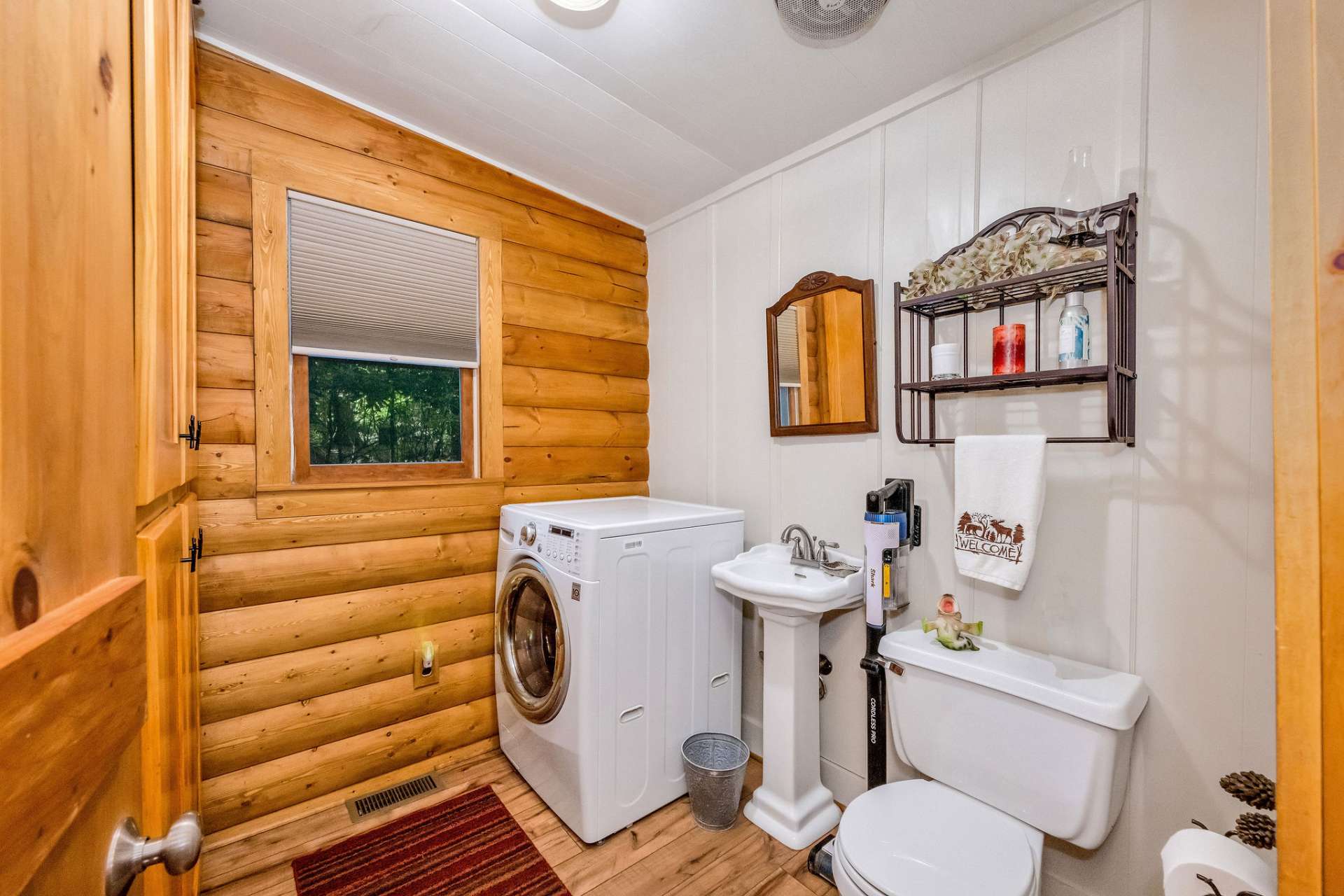1/2 bath on the main level with laundry.