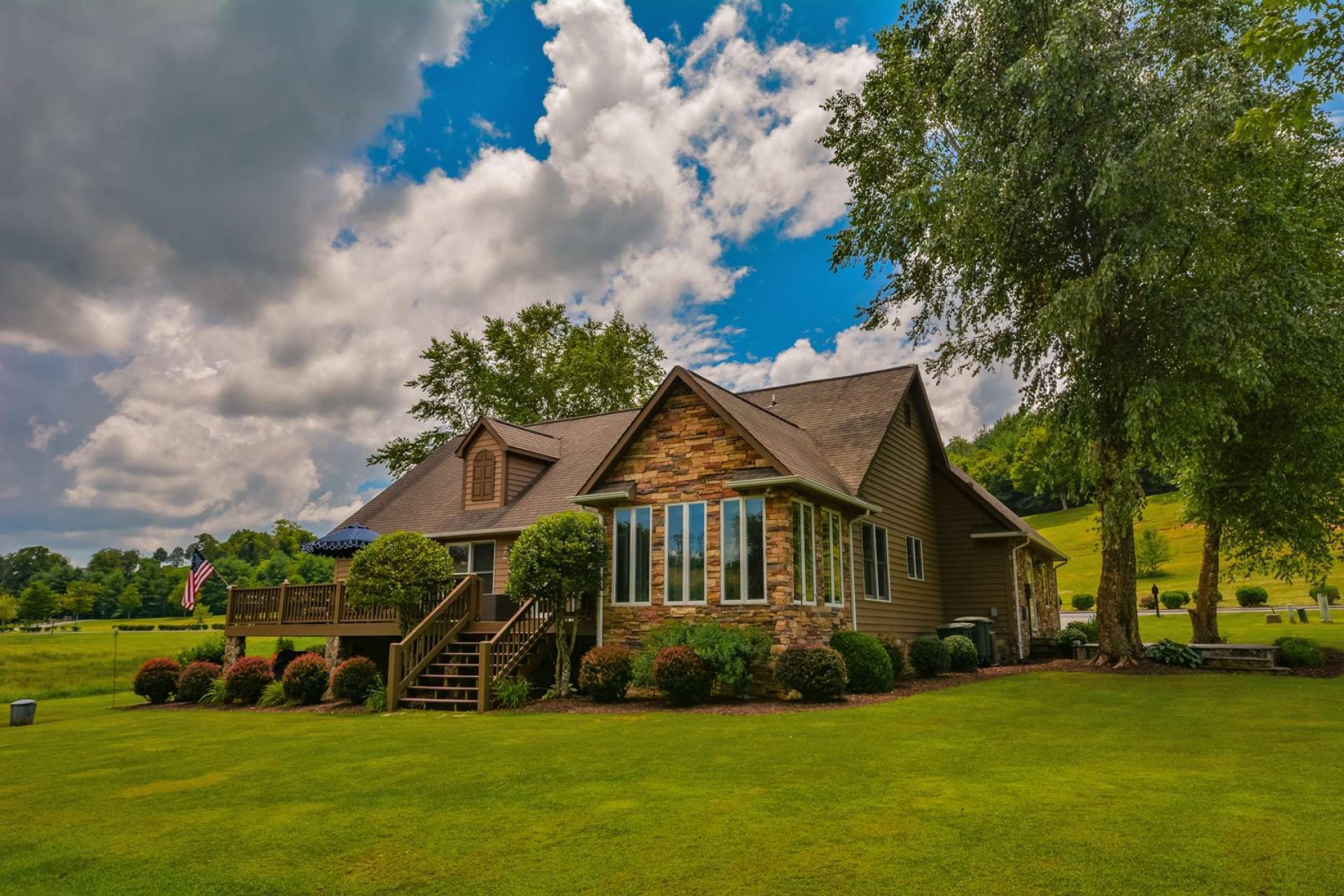 The lawns offer plenty of space for outdoor play.