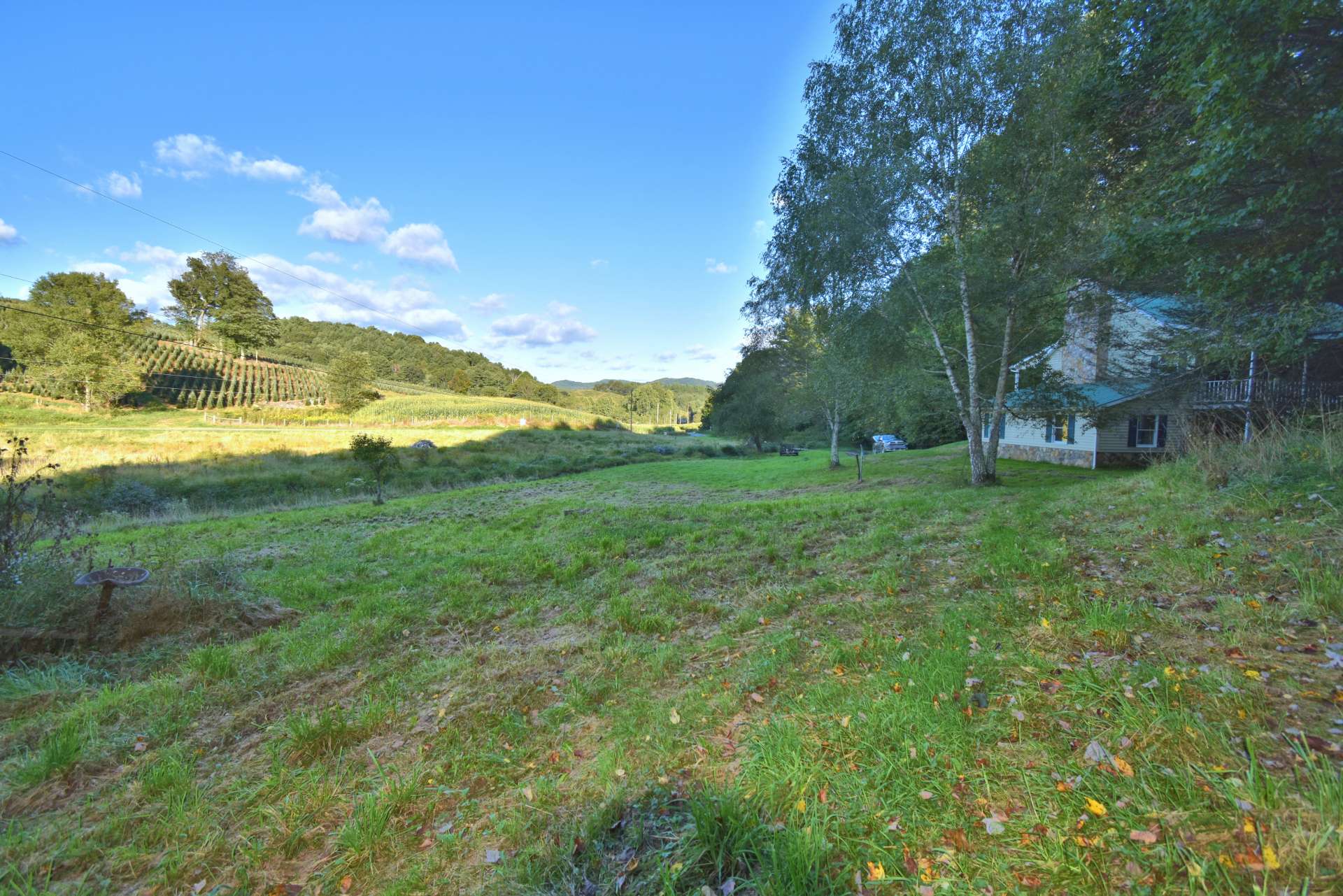 From the barn area looking toward the house and pasture.