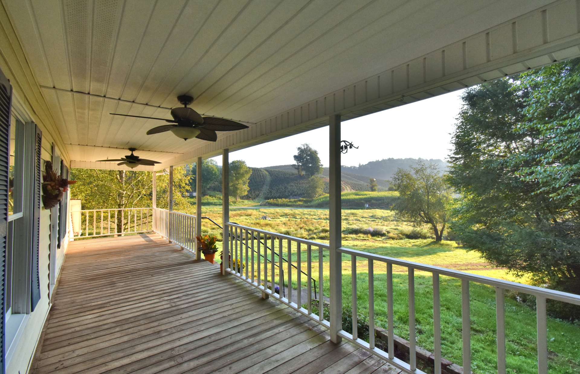 This home has two covered porches spanning the length of the home.