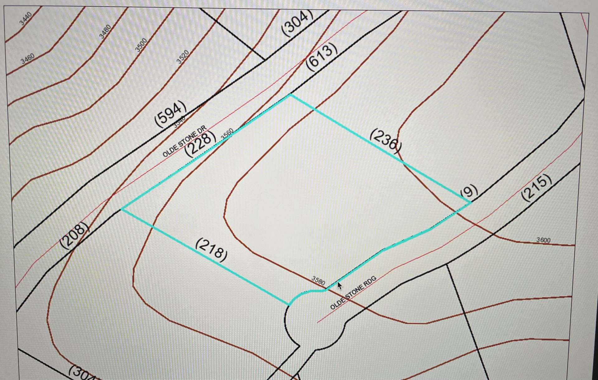 Plat Map showing Lot Dimensions.