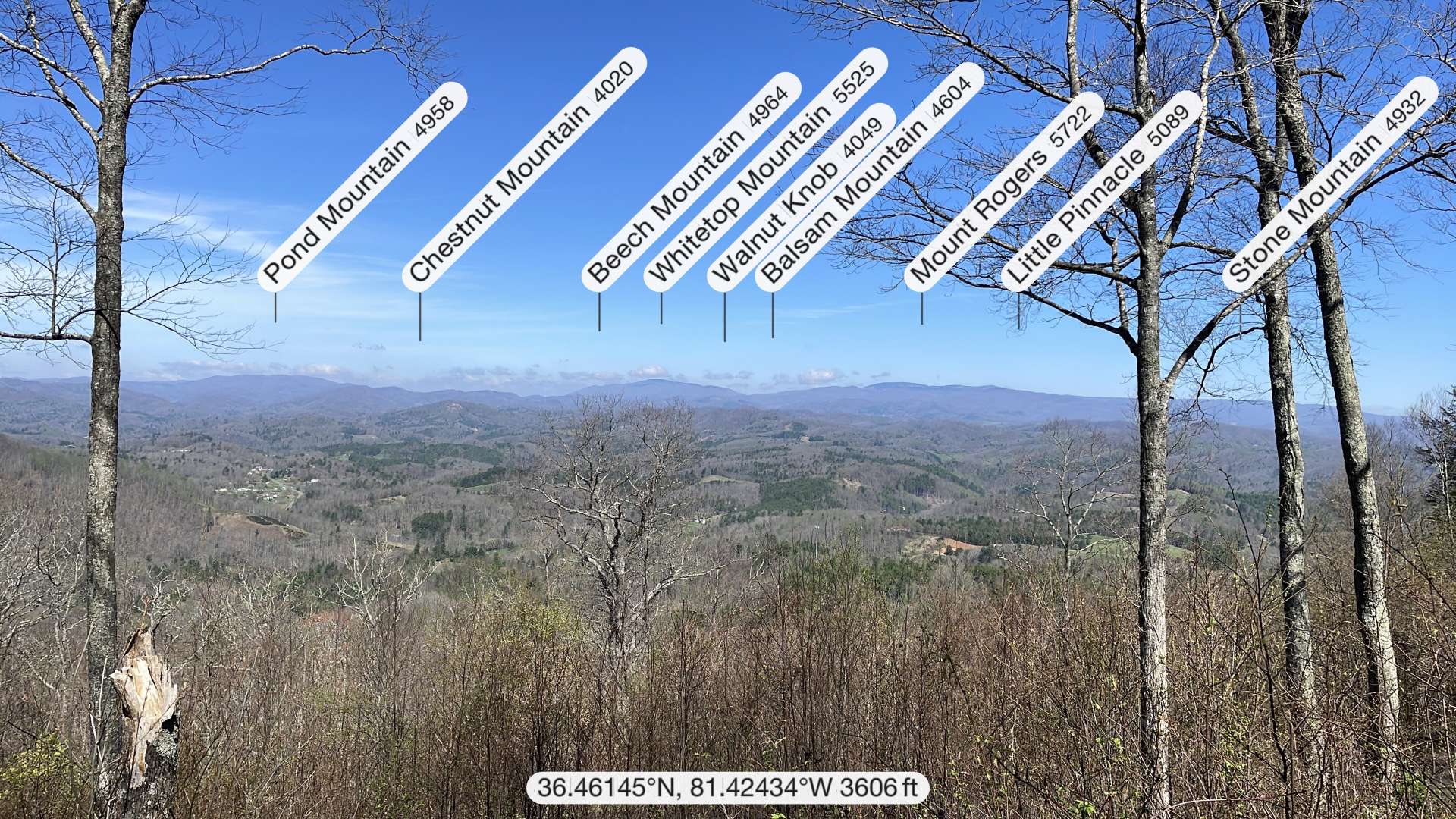 Whitetop and Mount Rogers in VA in view.