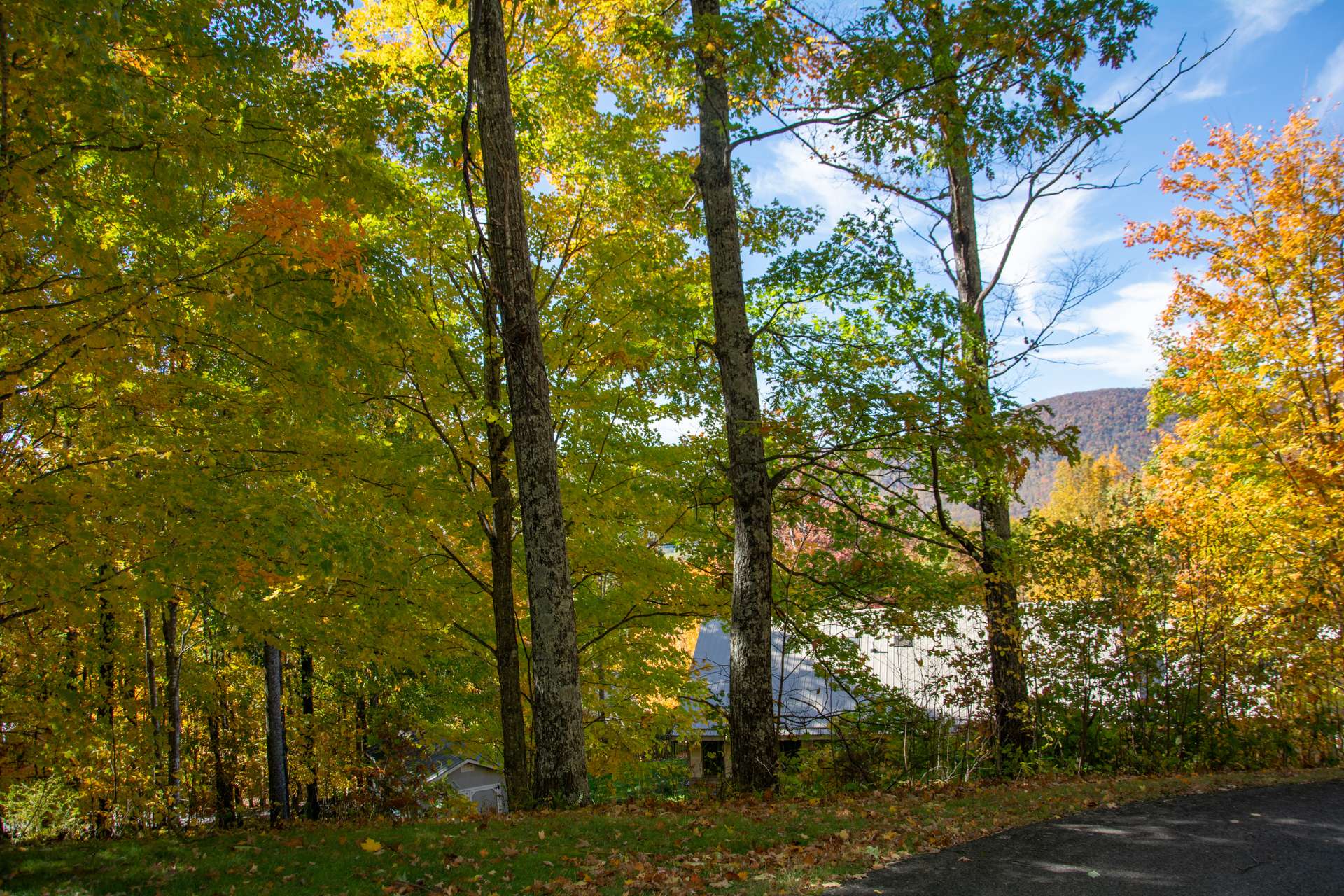 This mountain home site offers seasonal views of Mount Jefferson.