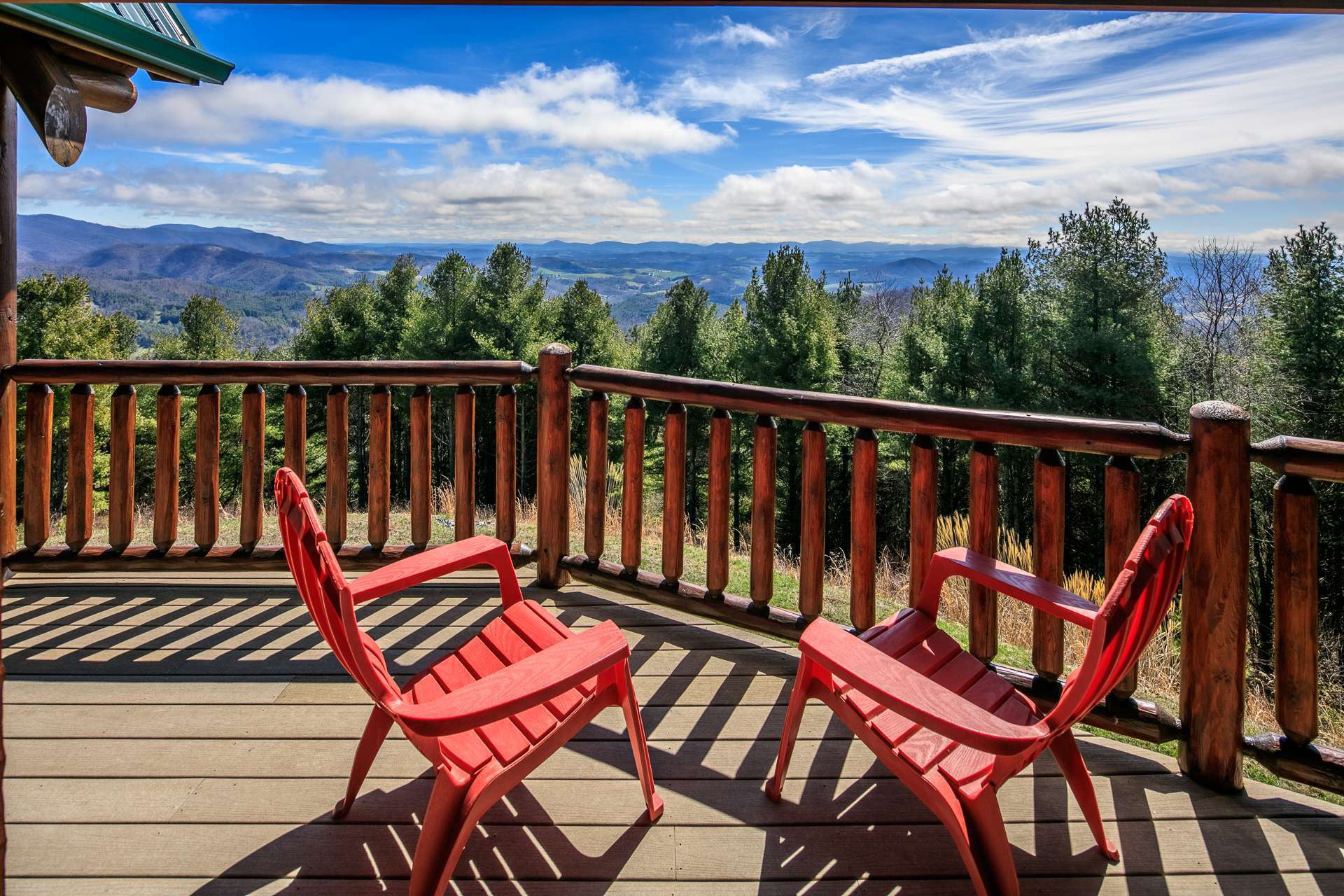 Expansive decking wraps around the home  expanding the living space during warmer months.