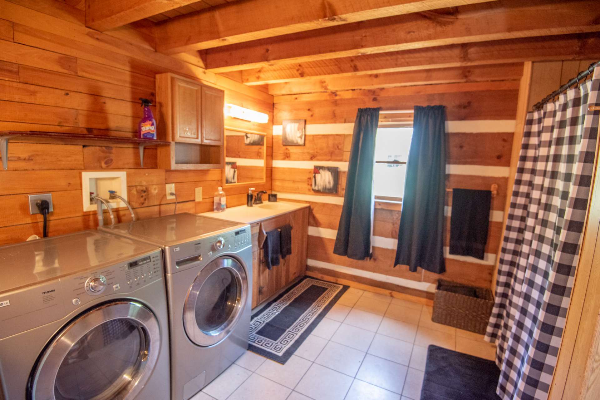 Main level laundry with full bathroom