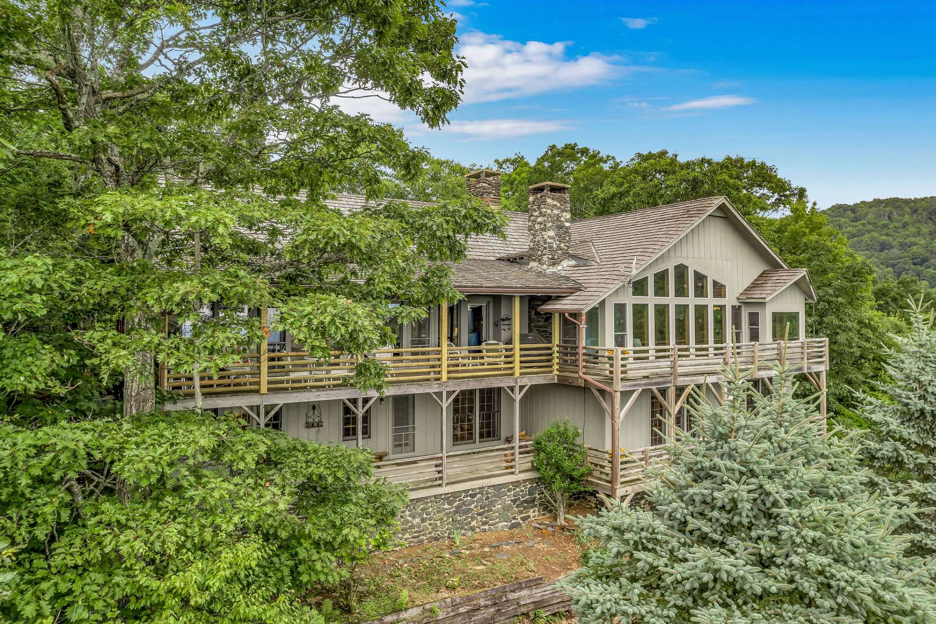 Impressive use of outdoor living space on the decks.