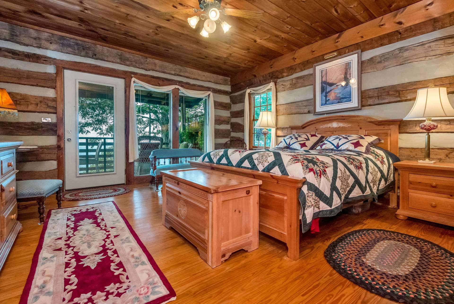 Your guests will love staying in this bedroom with access to the covered deck.