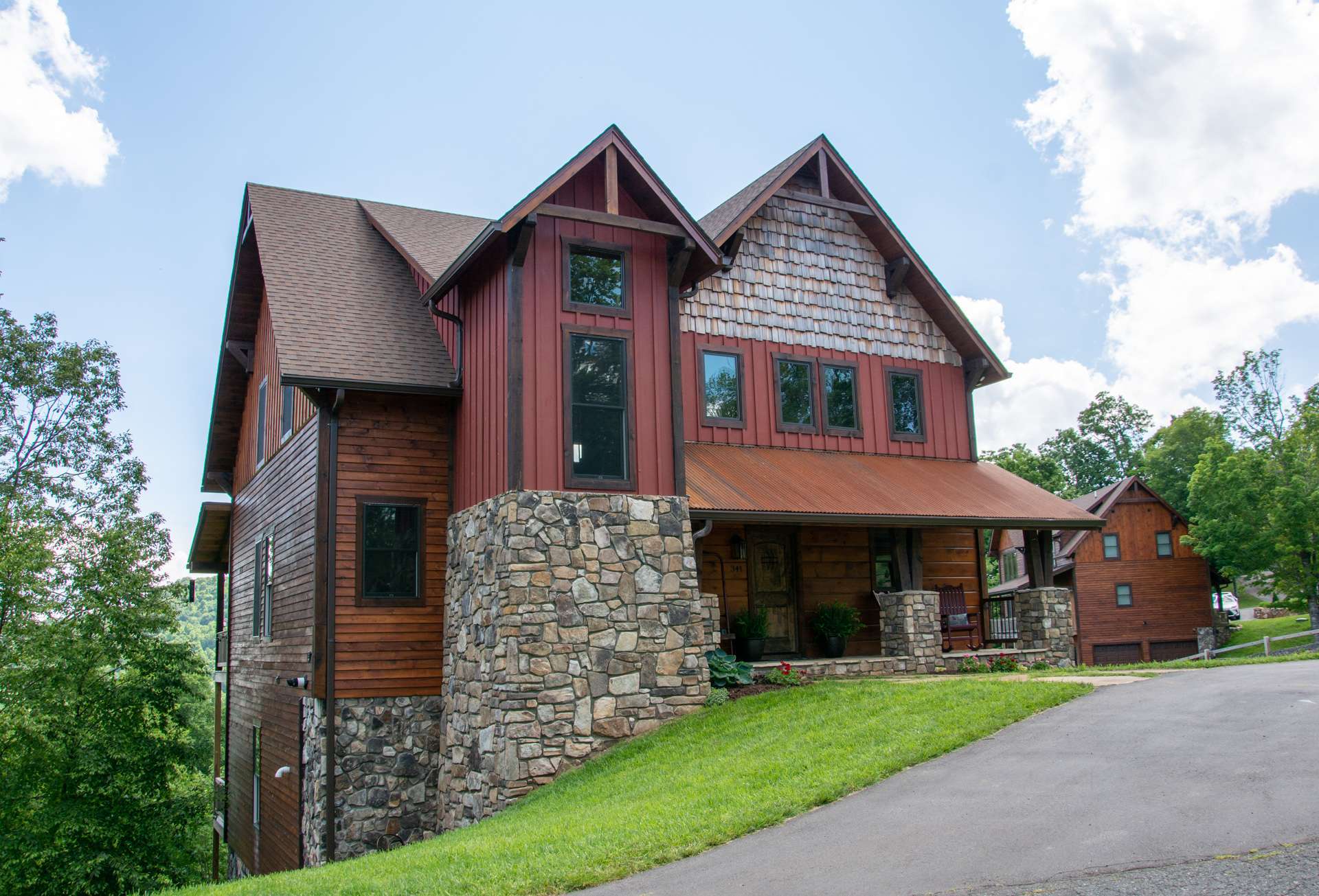 Enjoy NC Mountain living in this rustic, yet elegant, 3-bedroom, 4.5-bath home.