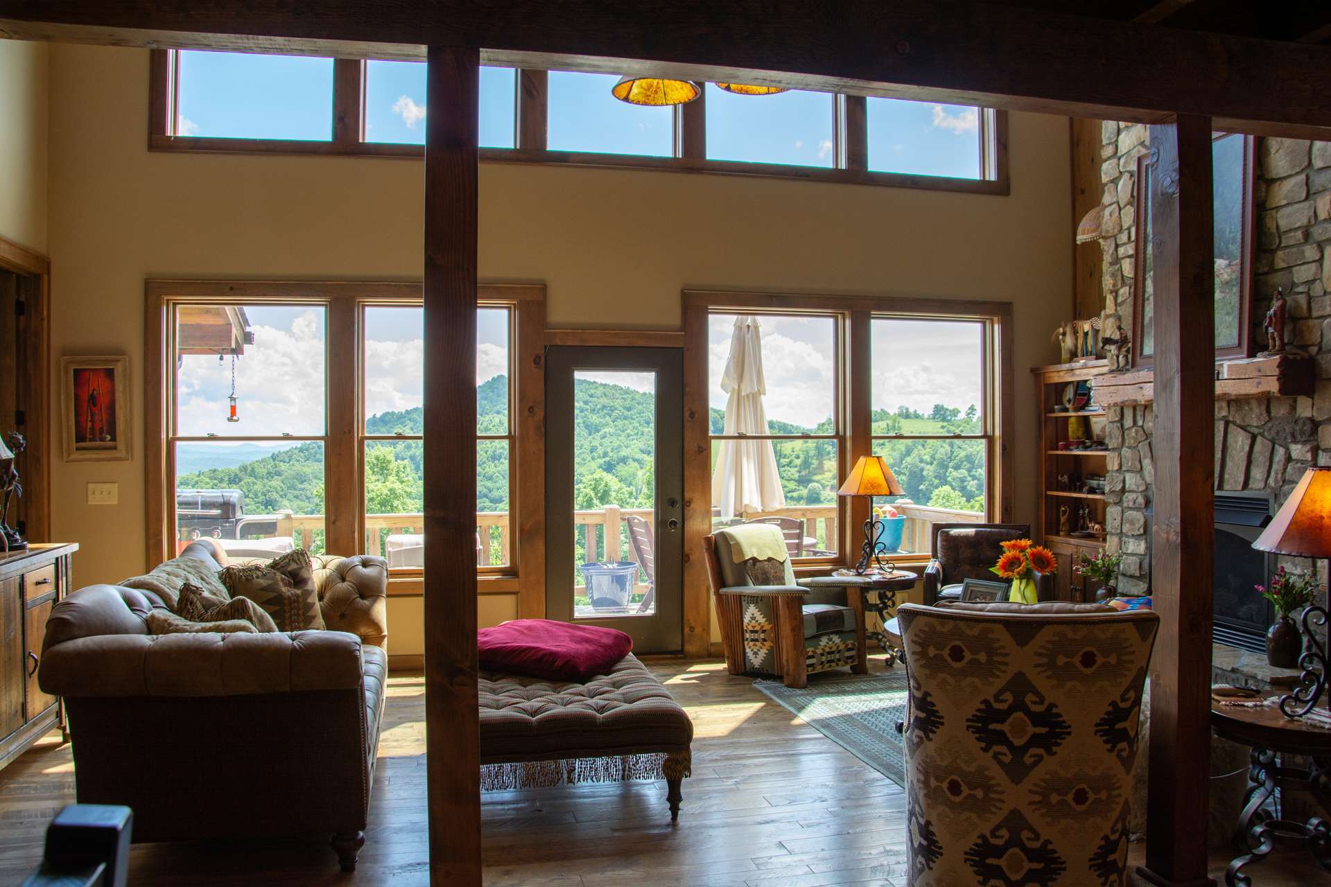 Notice the circle-sawn red oak flooring that runs throughout this magnificent home.