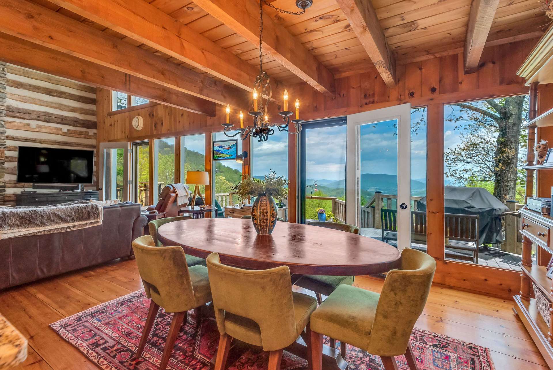 Dining area shares the view & the openness of the great room.