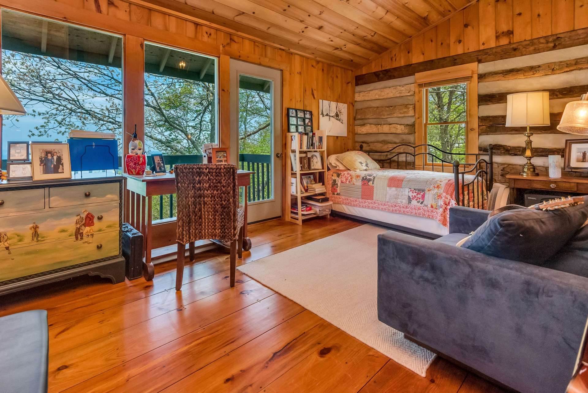 Loft area is spacious as are all the rooms in this mountain home.