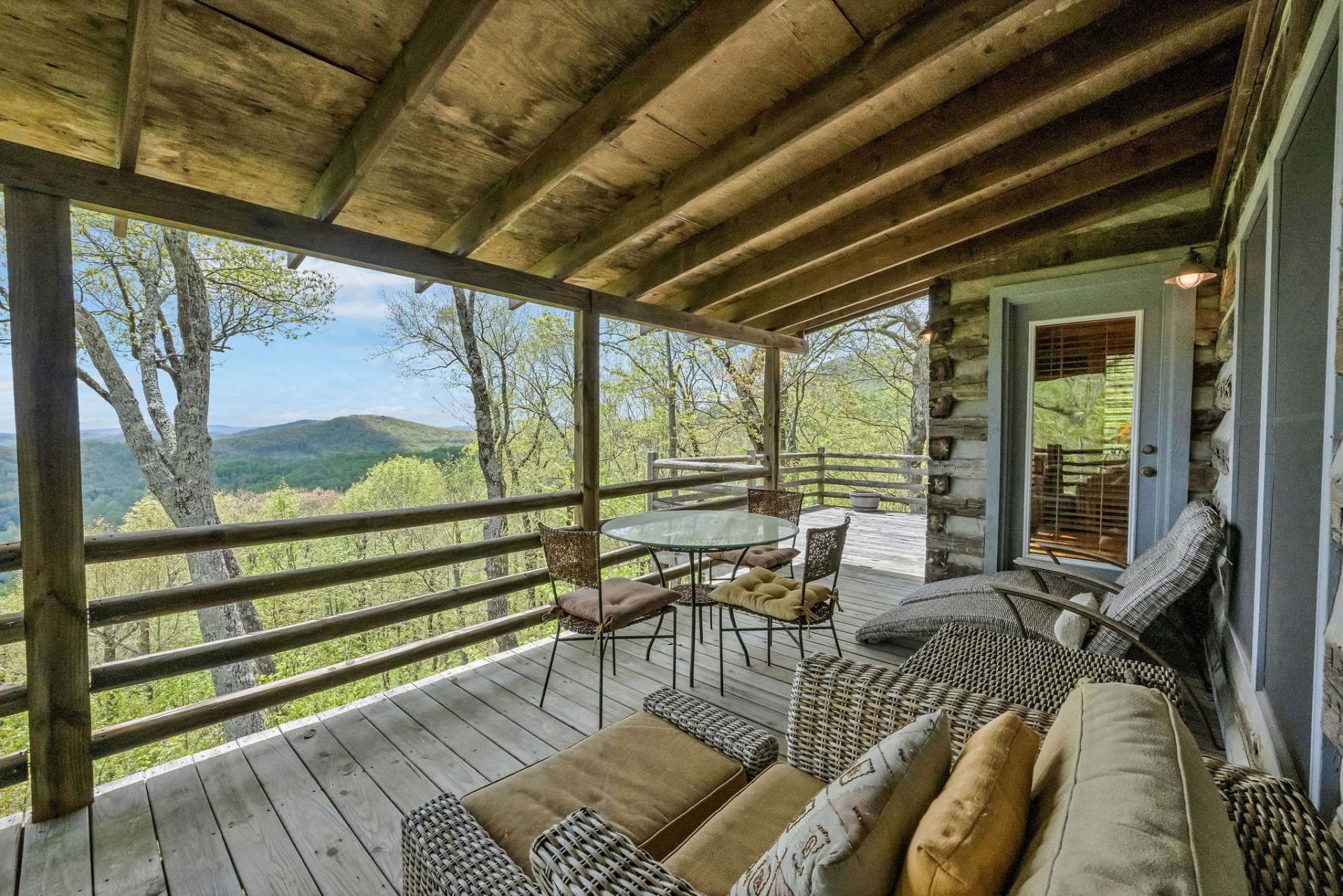 From your outdoor living room enjoy the ever-changing masterpiece of rolling mountains and painted skies.