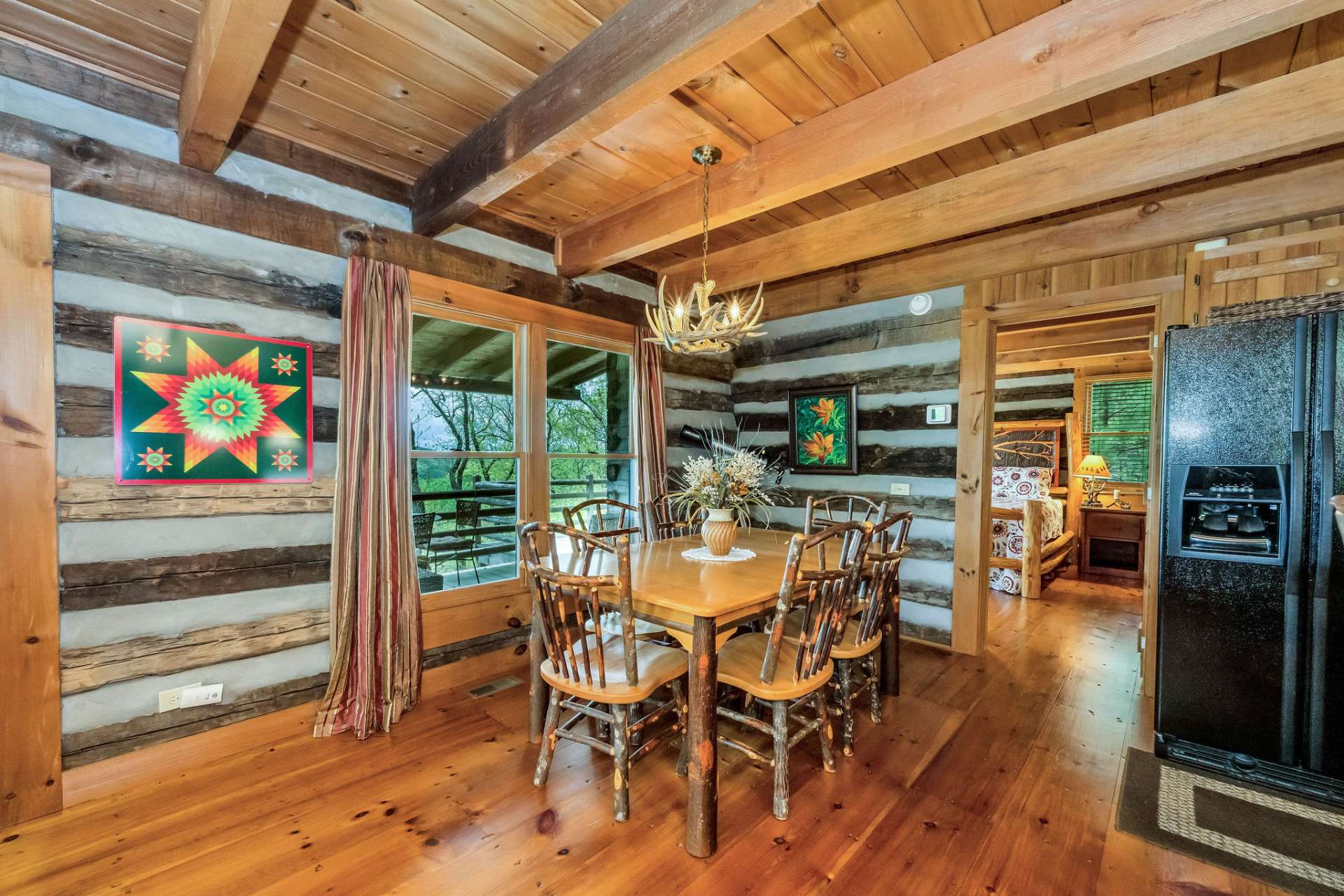 The dining room comfortably accommodates large gatherings, perfect for shared meals and lasting memories.
