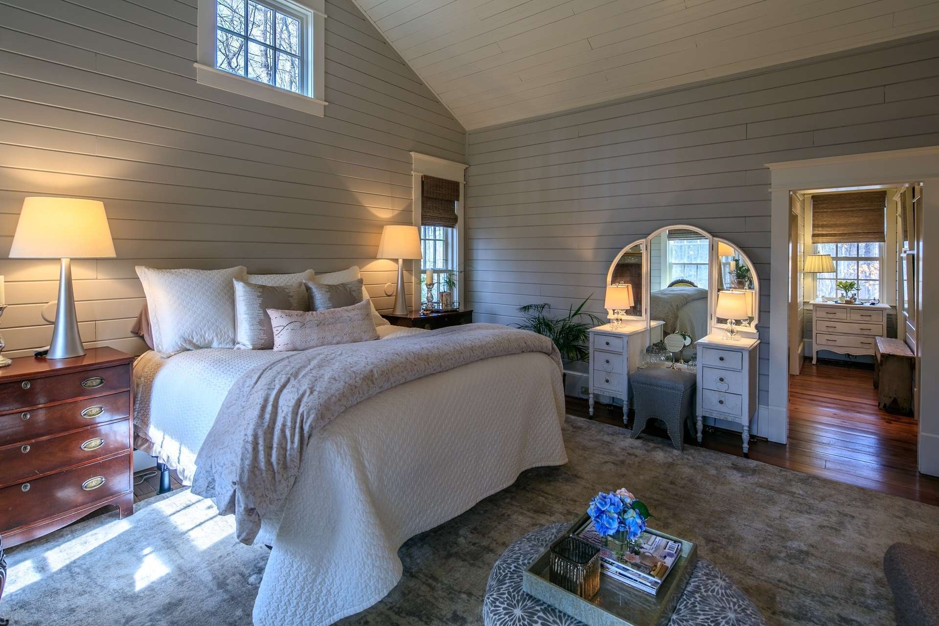 The master suite is truly a private retreat to relax at the end of the day after shopping in downtown West Jefferson, or enjoying a day on the nearby New River.