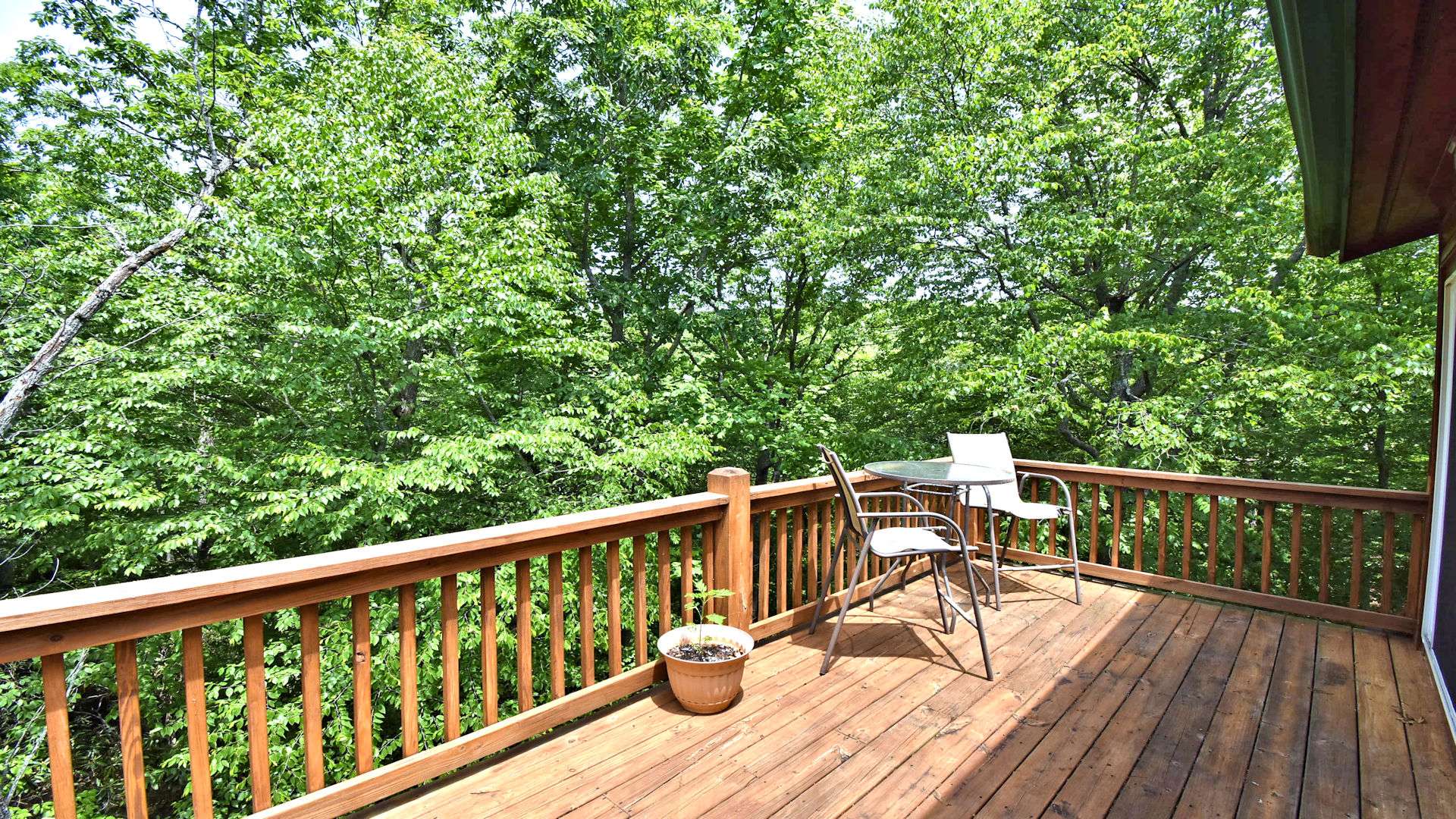 The master balcony is perfect for greeting each new day and reflecting on the day past with the stars above in the evening.