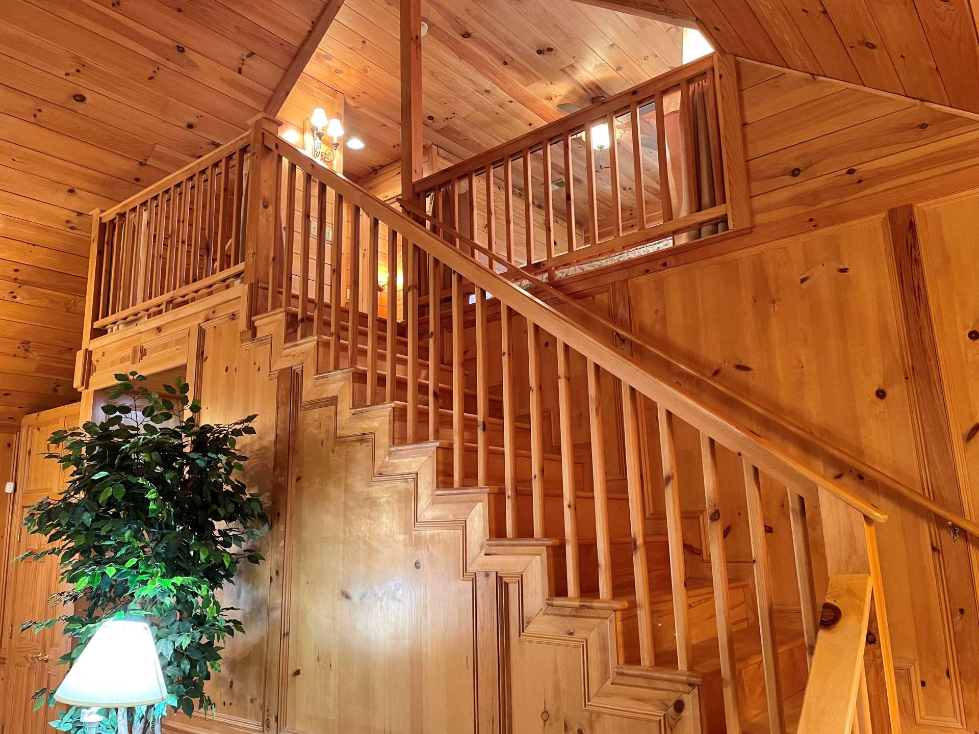 Open stairs to loft.