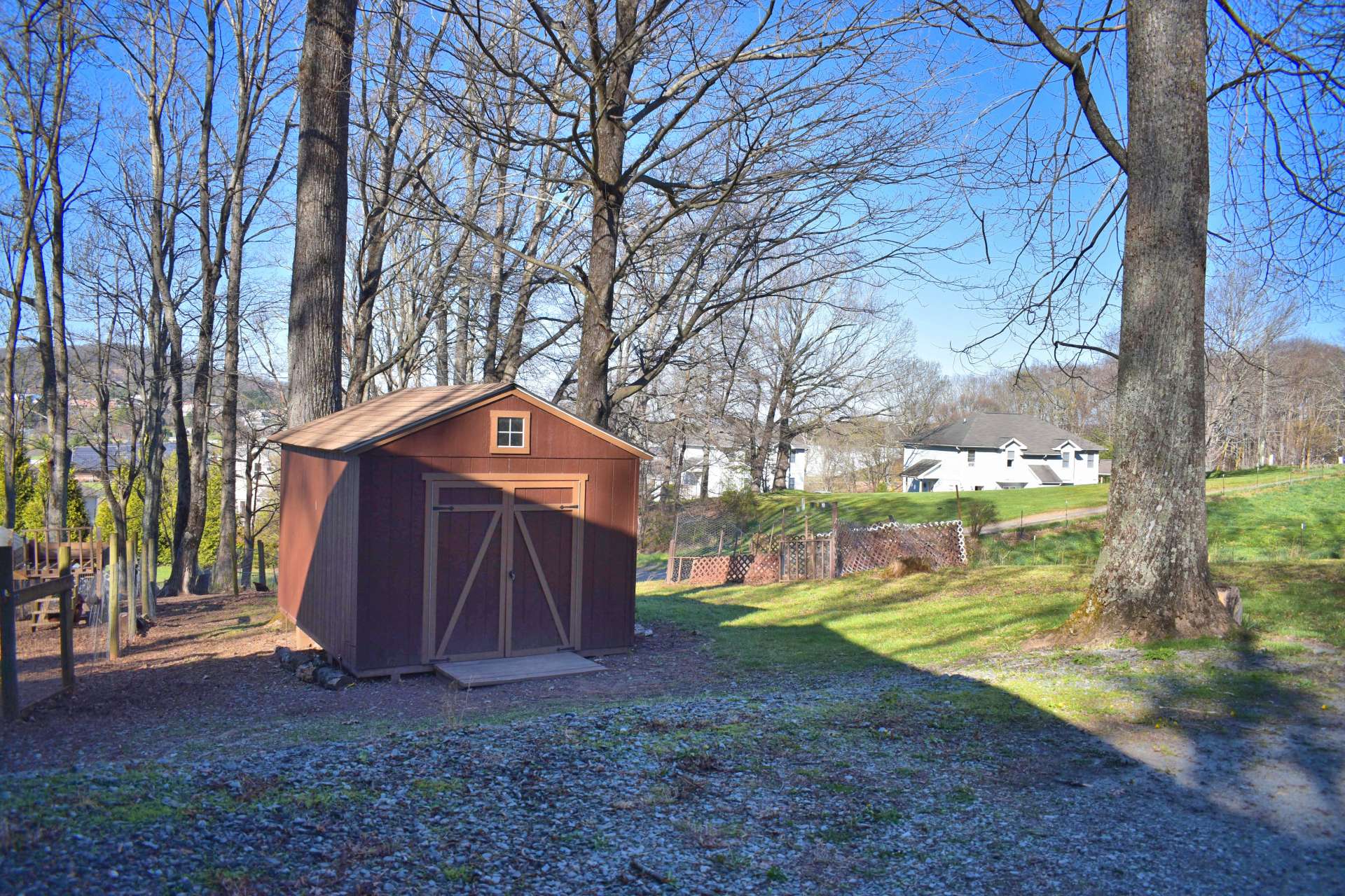 Storage building comes with the house.