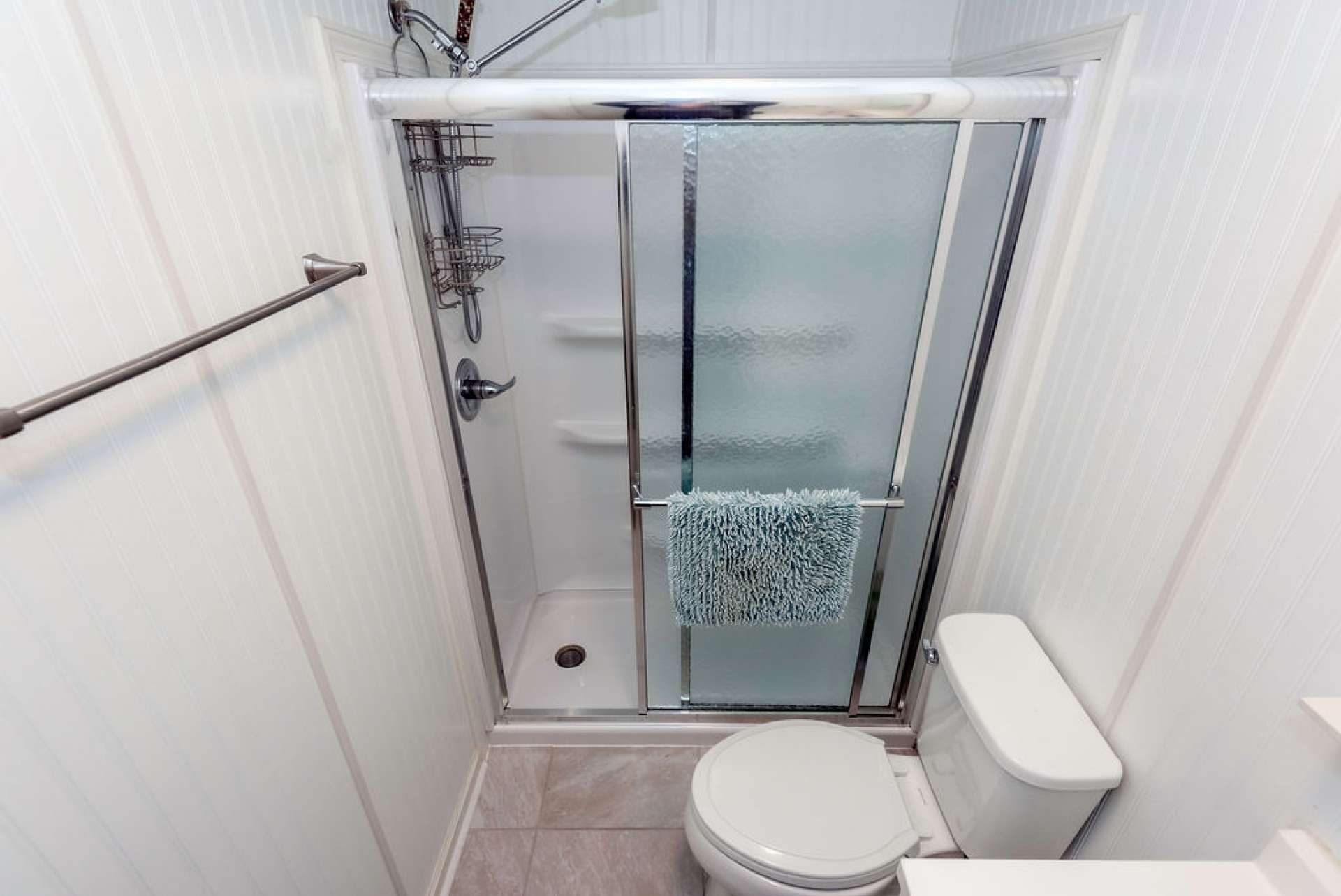 The second full bath has a walk-in shower.