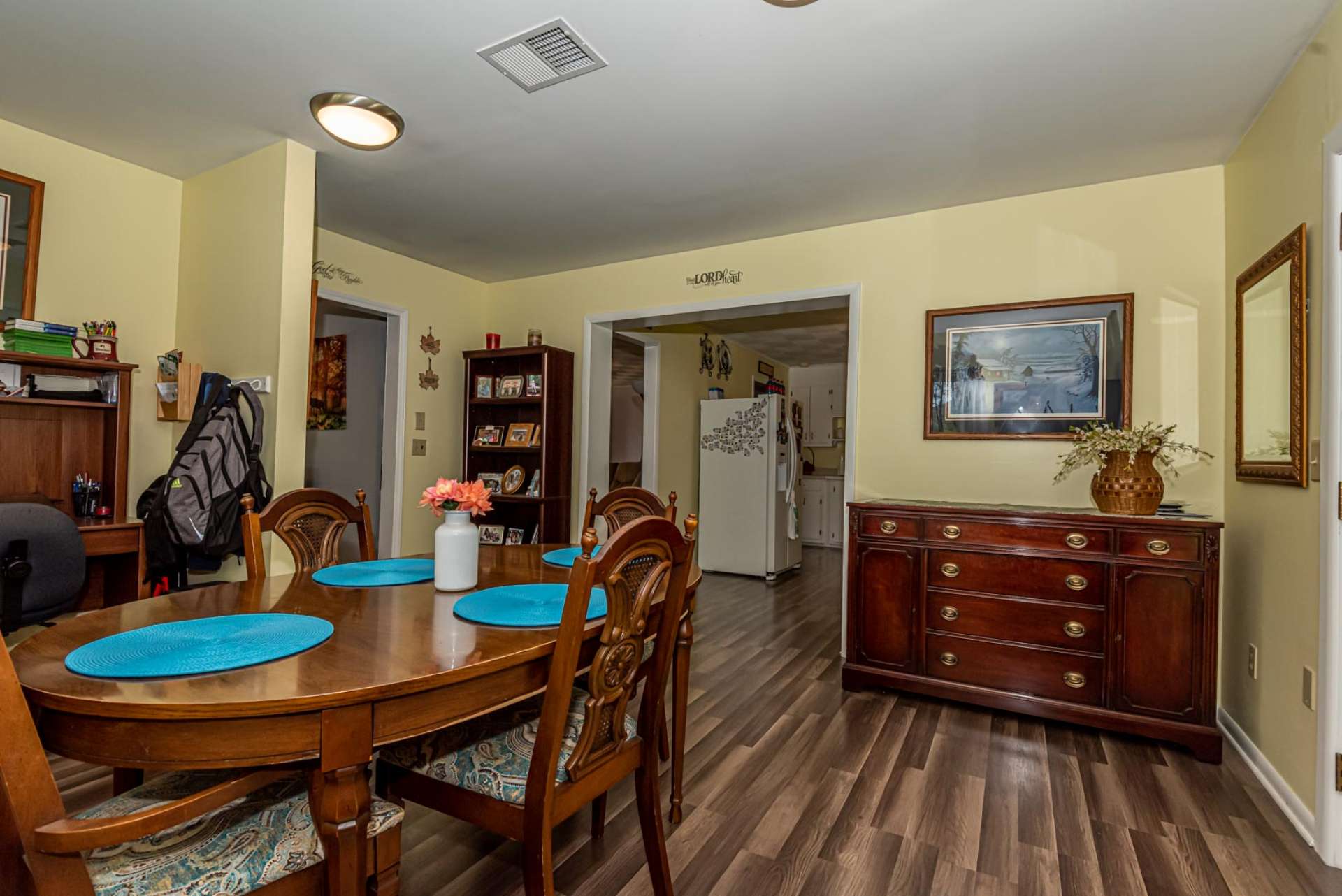 The dining area is easily accessed from the kitchen and living areas.