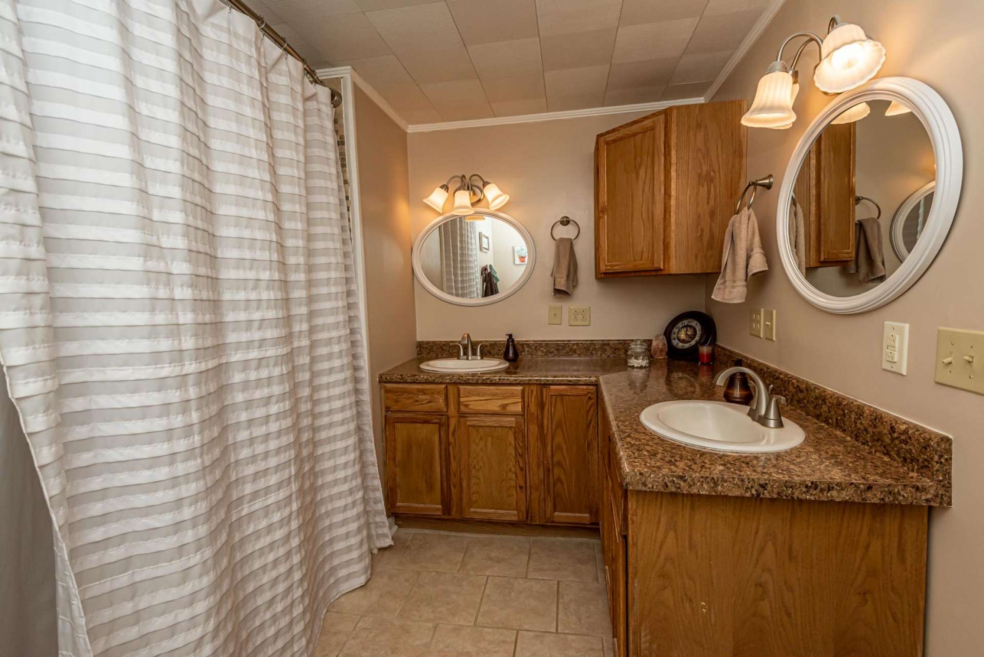 Plenty of space in the master bath.