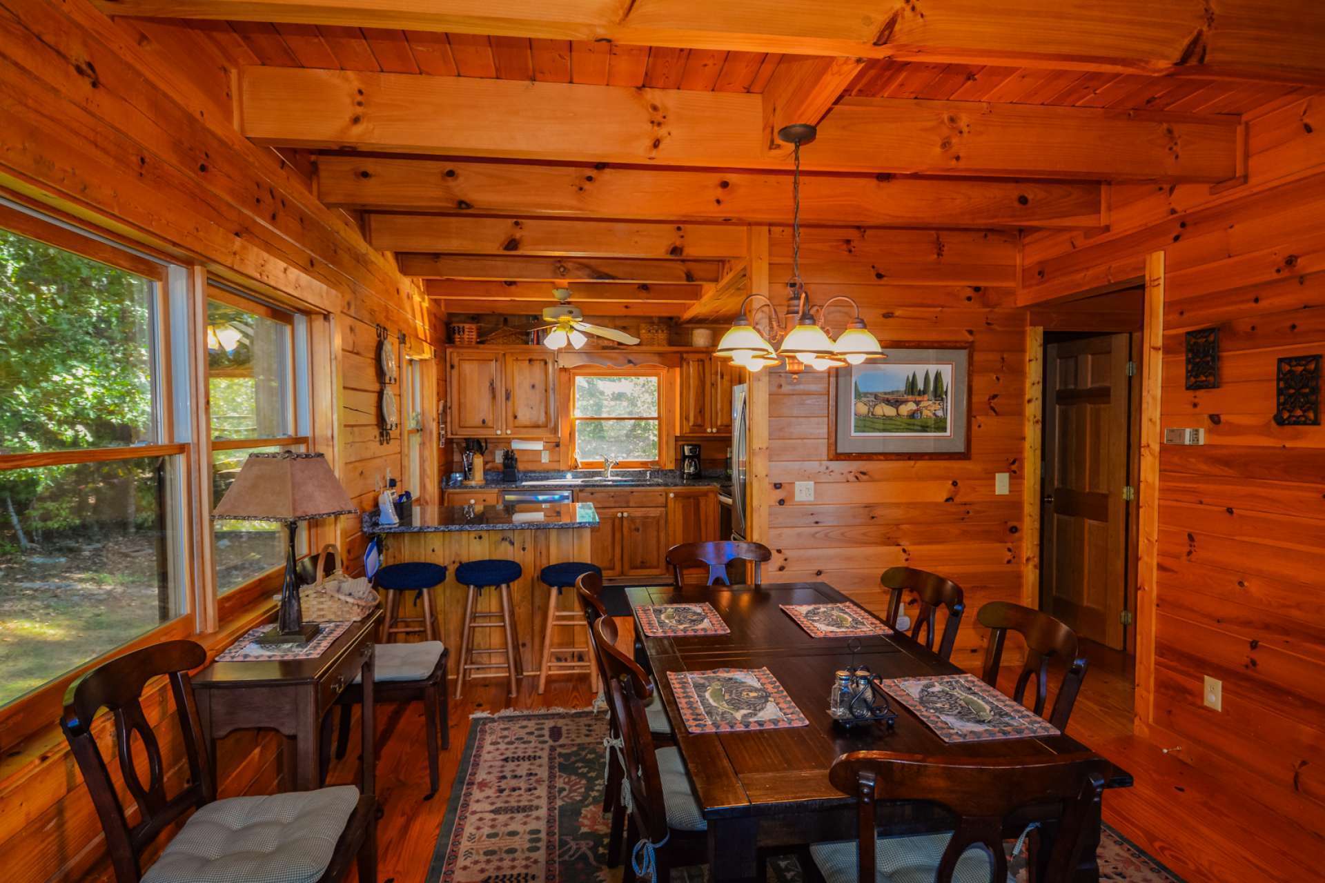 The dining area is centrally located between the kitchen and living area providing a great space for entertaining dinner guests and still cozy for an intimate dinner with that special someone.