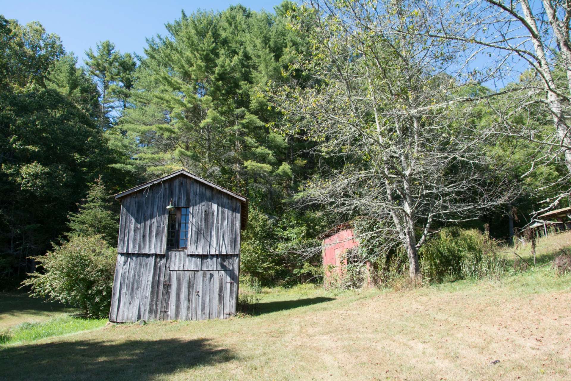 This farm also offers several outbuildings, open pastures, stream, apple trees, grapevines and the old farmhouse that can be restored, or choose one of the multiple potential building sites to construct your new mountain home.