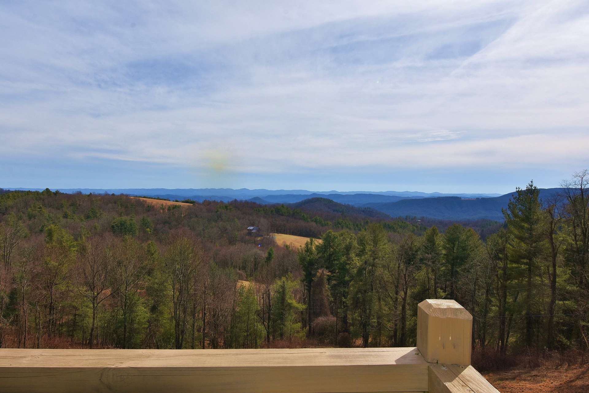 You will enjoy the Blue Ridge Parkway vista views from the back deck.