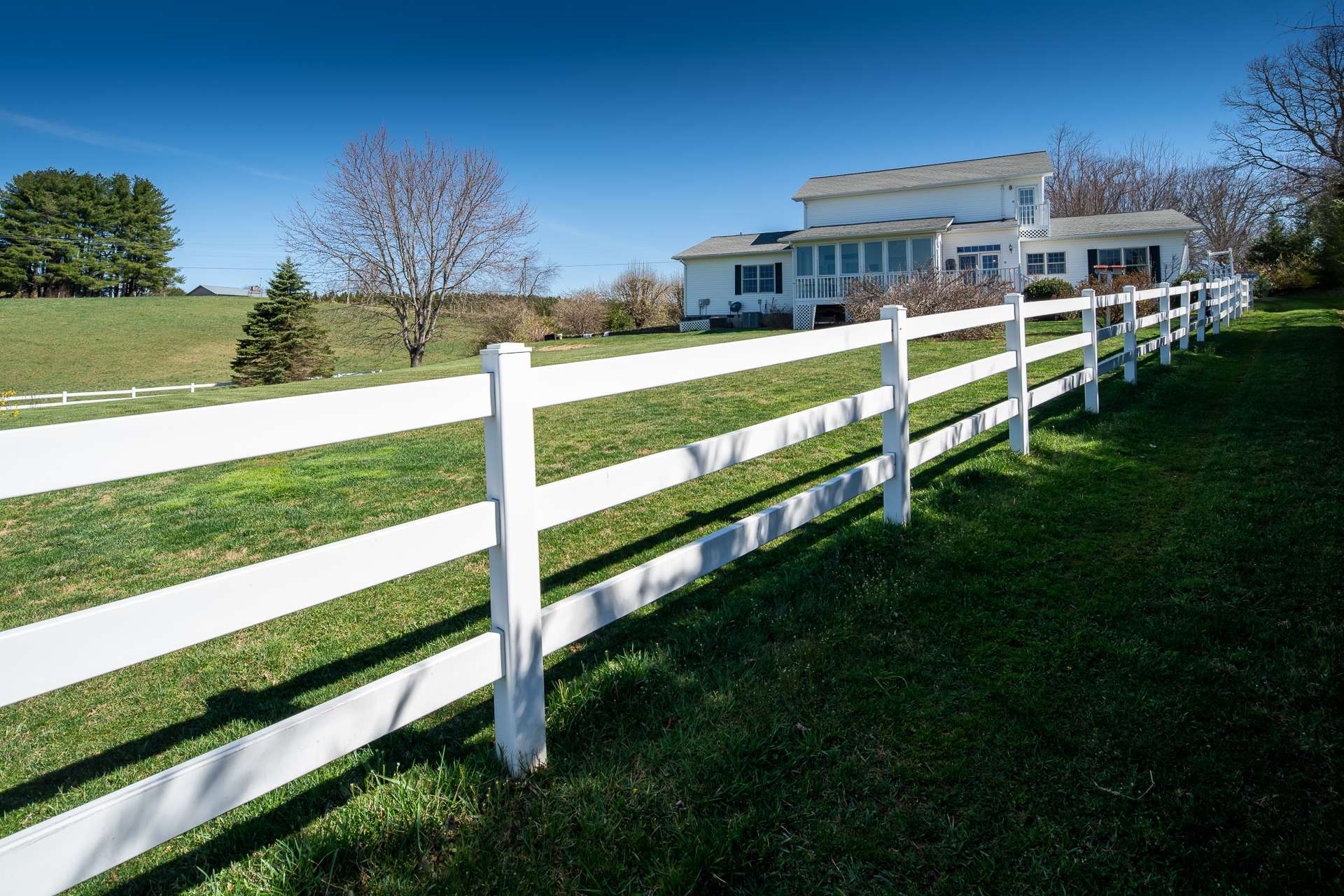 Partial fencing provides options for farm animals or crops.