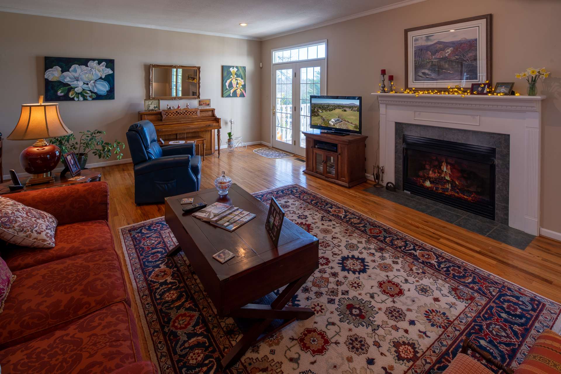 Plenty of room for entertaining or simply relaxing by the fireplace.