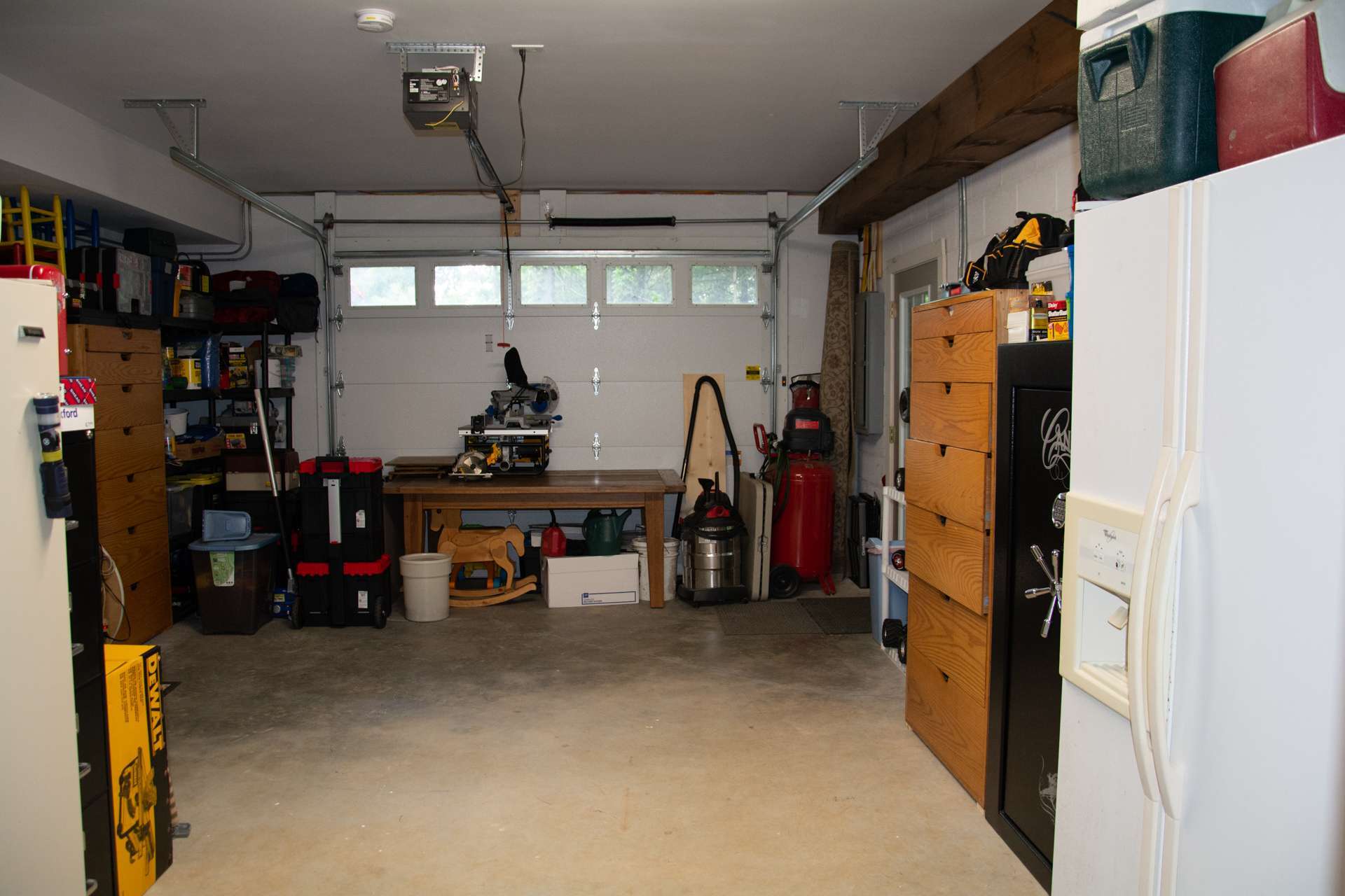 To complete the lower level, this garage offers plenty of storage space.