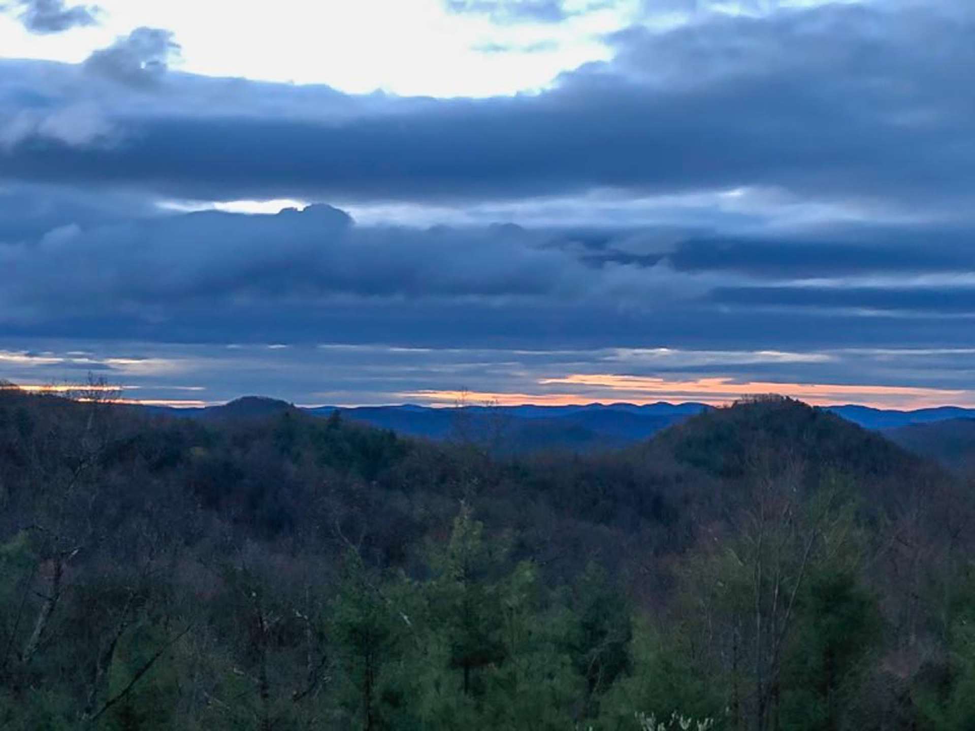 Colorful sunsets and fresh mountain air, a wonderful end to a day spent in the Blue Ridge Mountains of North Carolina.