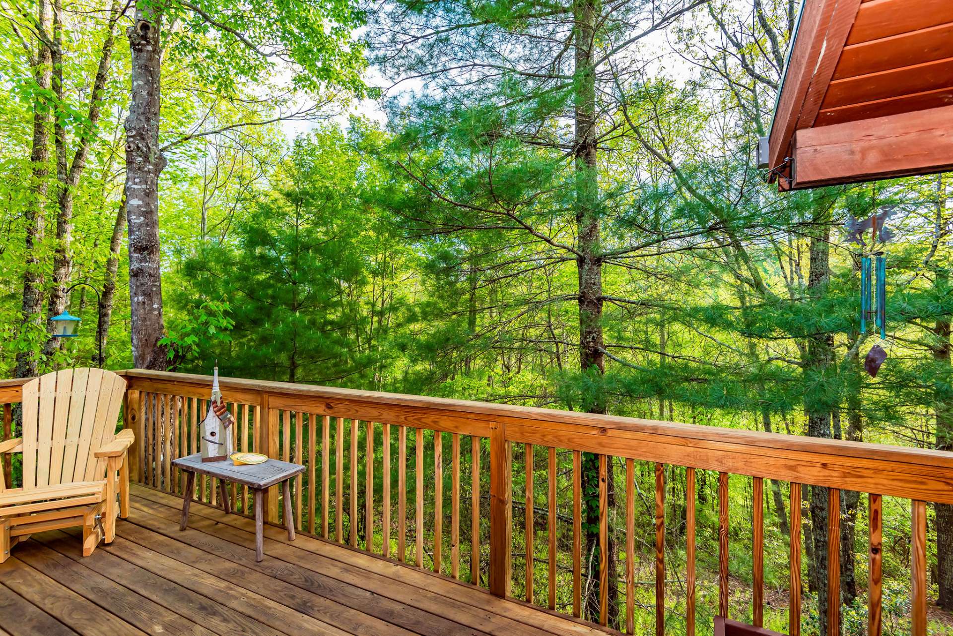 Enjoy relaxing on the deck or porch with the beauty of the woodlands all around you.