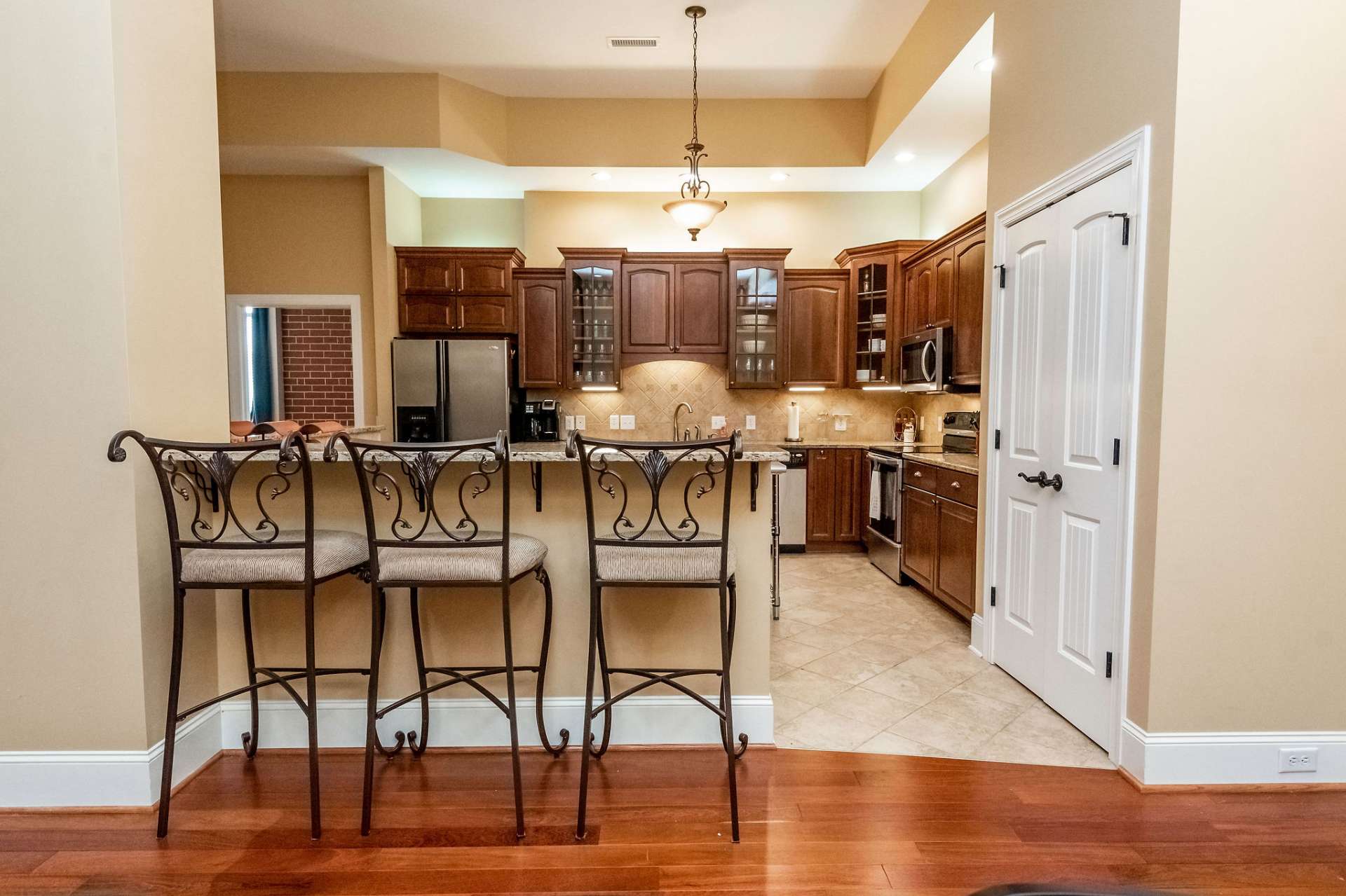 Counter seating gives a great space for intimate dinners