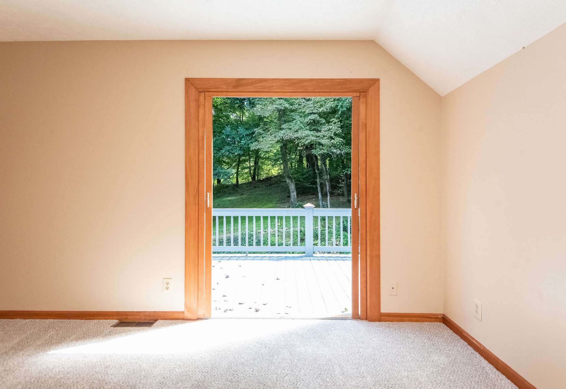 Both french doors open to the deck to let in the fresh mountain air.