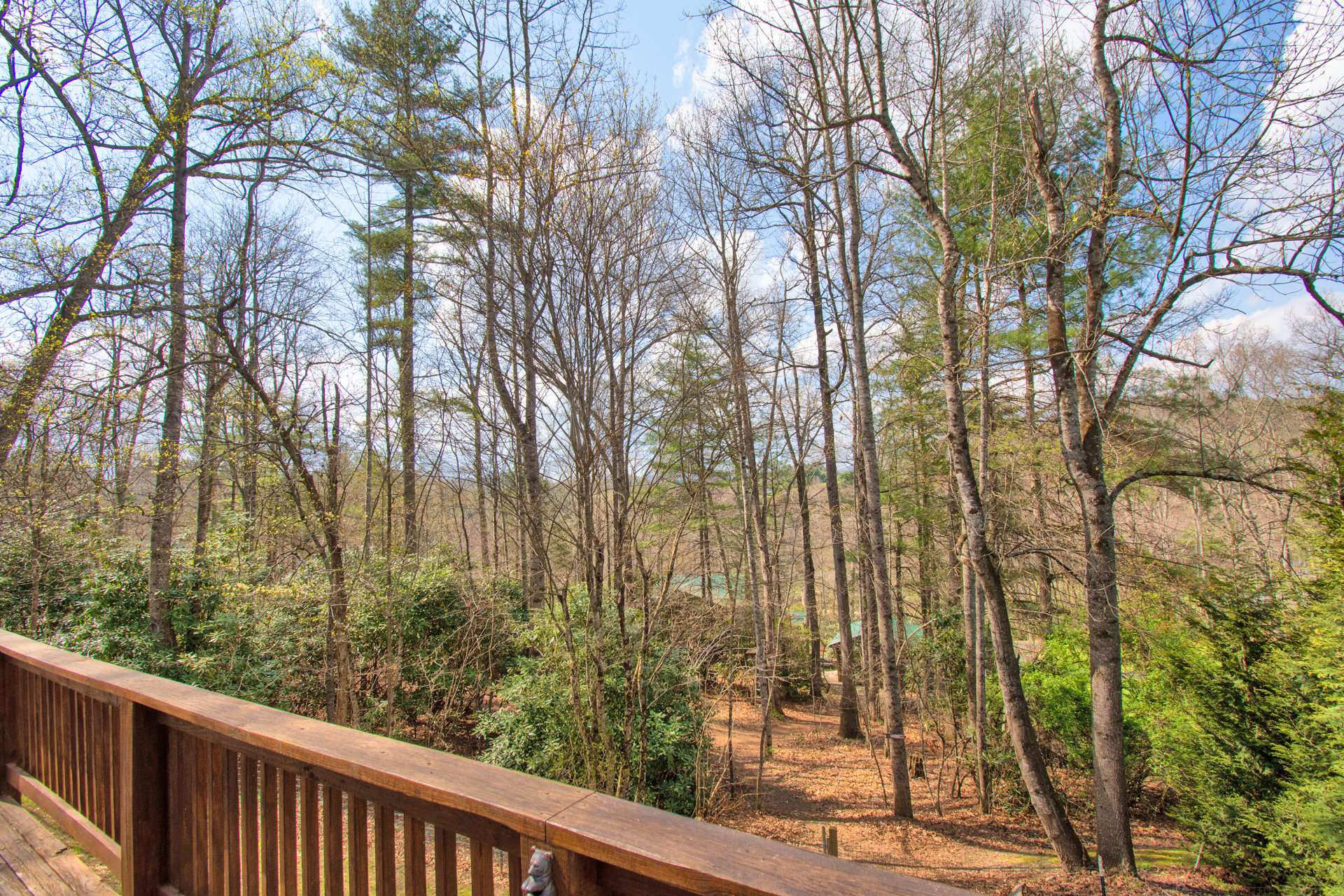 Relax with your favorite beverage and enjoy the sounds of the surrounding woodlands.