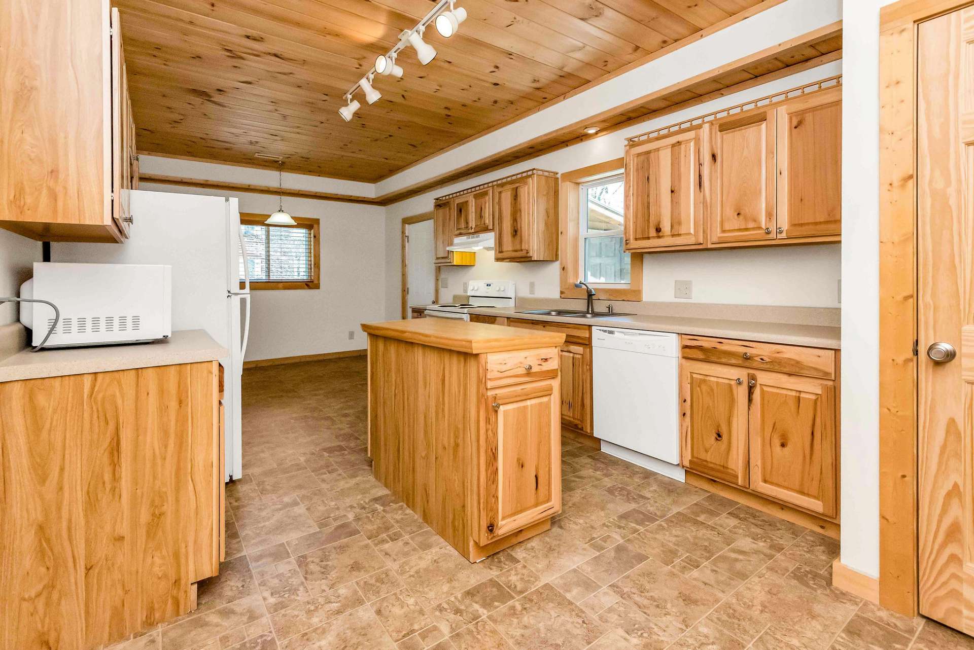 Great storage and counter space in the kitchen.