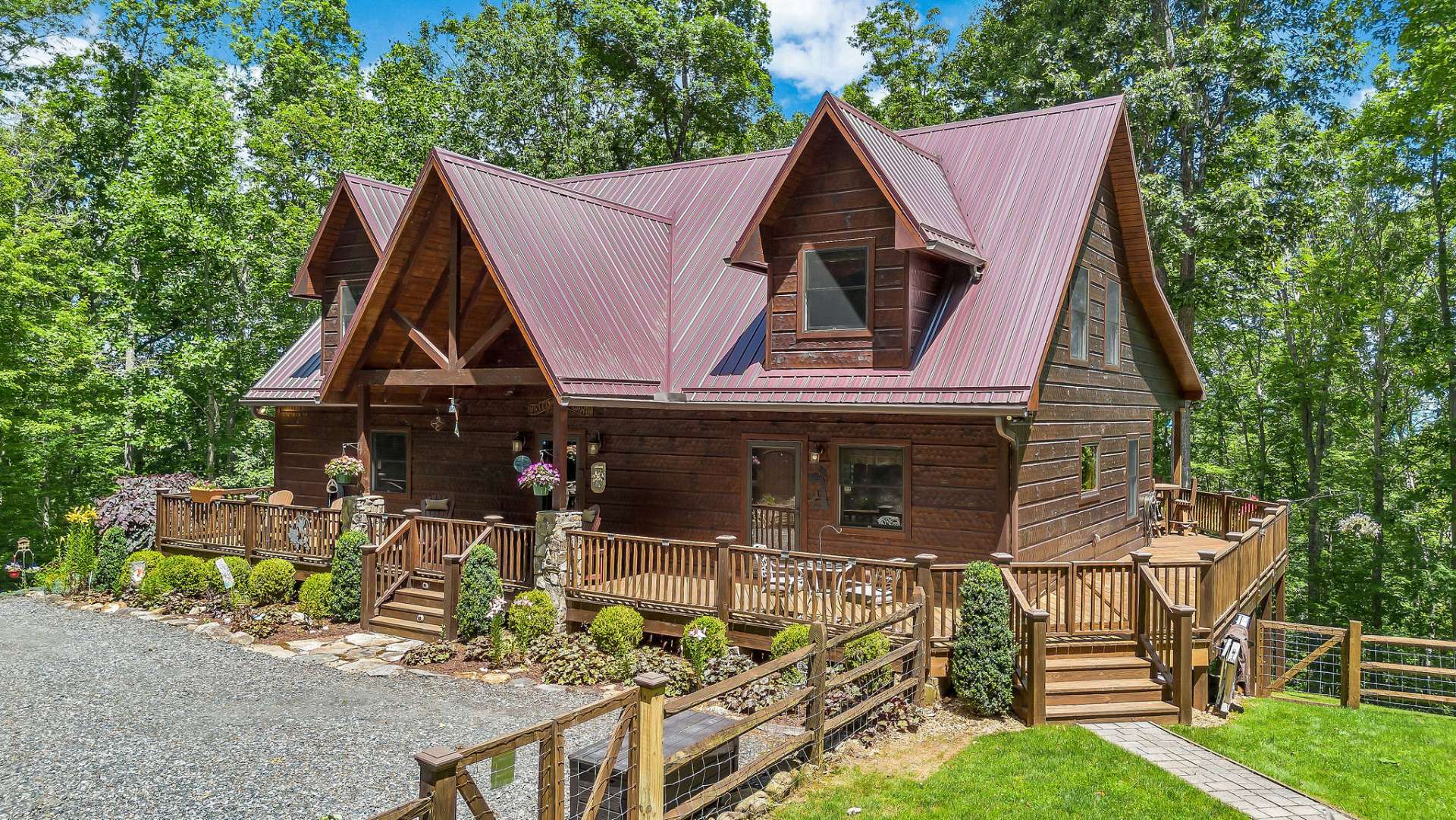 A fenced, level yard is ideal for pets and play. Featuring a fire pit patio perfect for sharing stories and s’mores under the night sky.