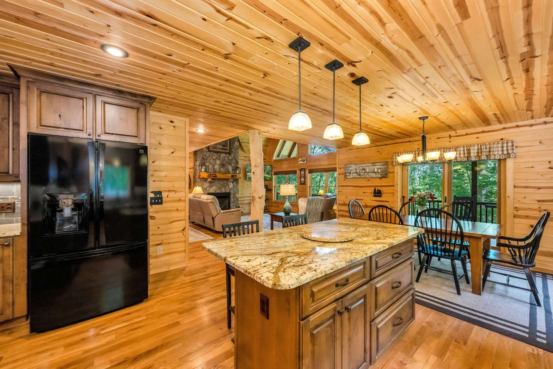 Abundant, well-designed cabinetry offers practical storage without compromising the kitchen’s inviting style.