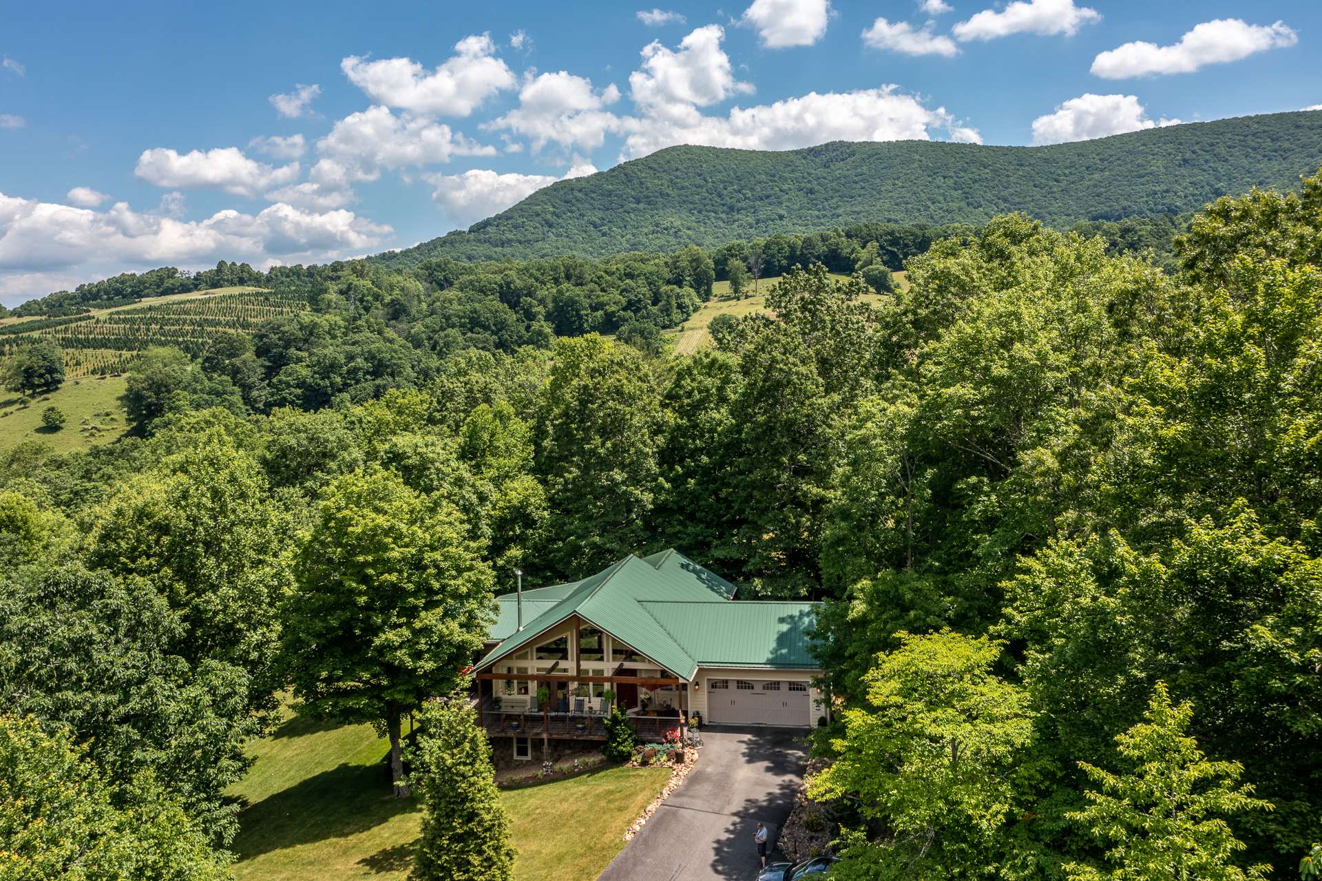 Bluff Hollow includes 75 acres with only six homes which adds to the privacy & uniqueness.  This exceptional home is situated on 3.17 acres but has the feel of a much larger tract.