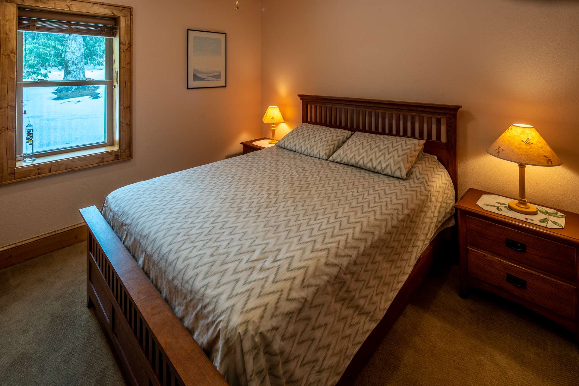 Both bedrooms feature comfortable carpeted floors.