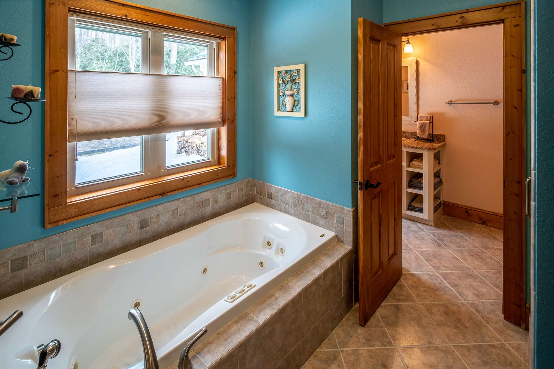 Jetted tub to relax in at the end of a hard day. Powder room is also accessible from master bath.