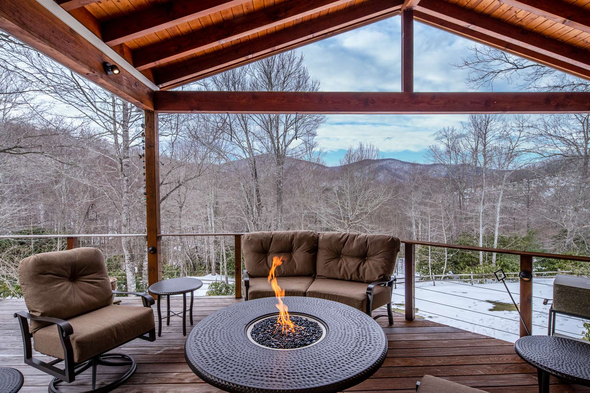 The protected view continues onto this side of the home with a view of Paddy Mountain, which includes 150 acres of land owned by Blue Ridge Conservancy.