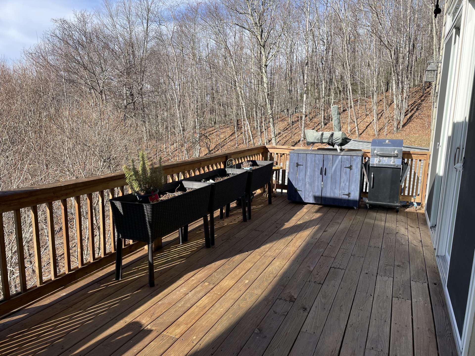 Deck for grilling for enjoying the views and sunsets.