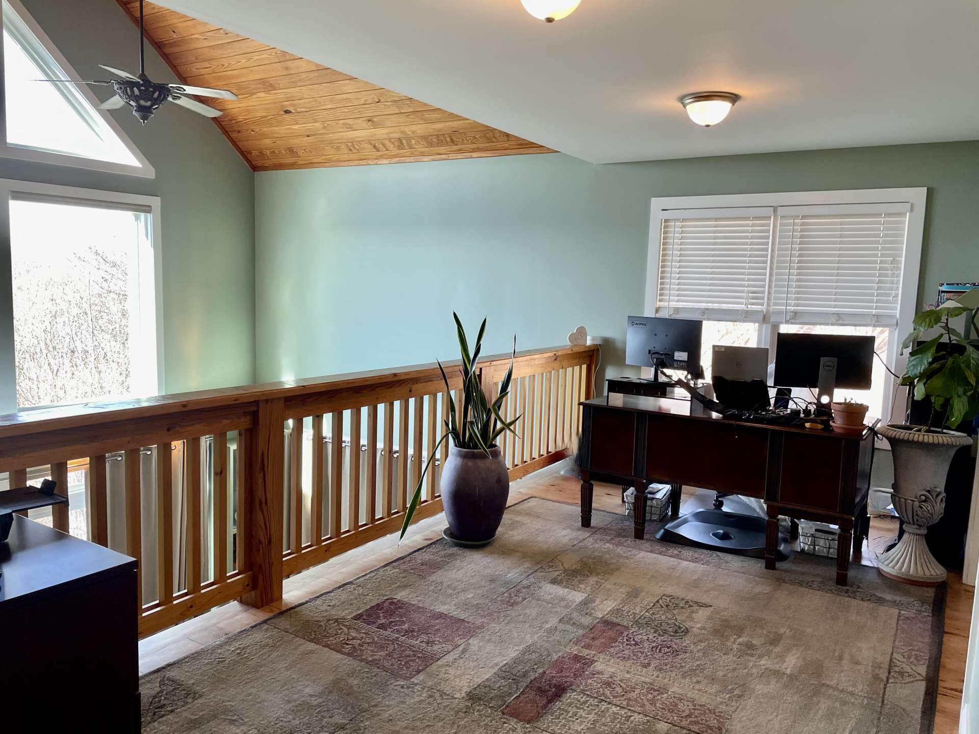 Spacious loft overlooking the great room.