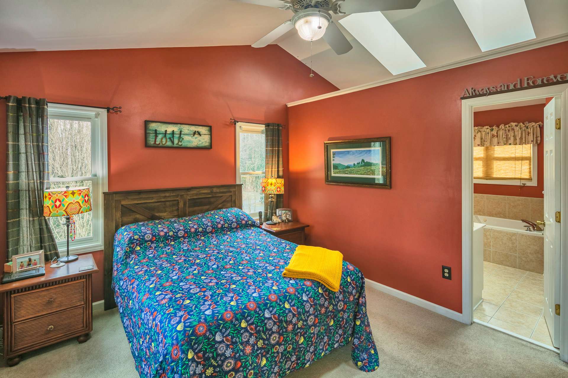 Notice skylights adding natural to the Master suite.