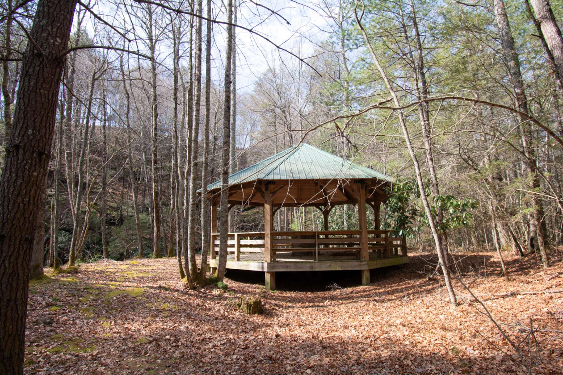 The common area is located across the road from the entrance to Timberwilde and features a gazebo for picnics.