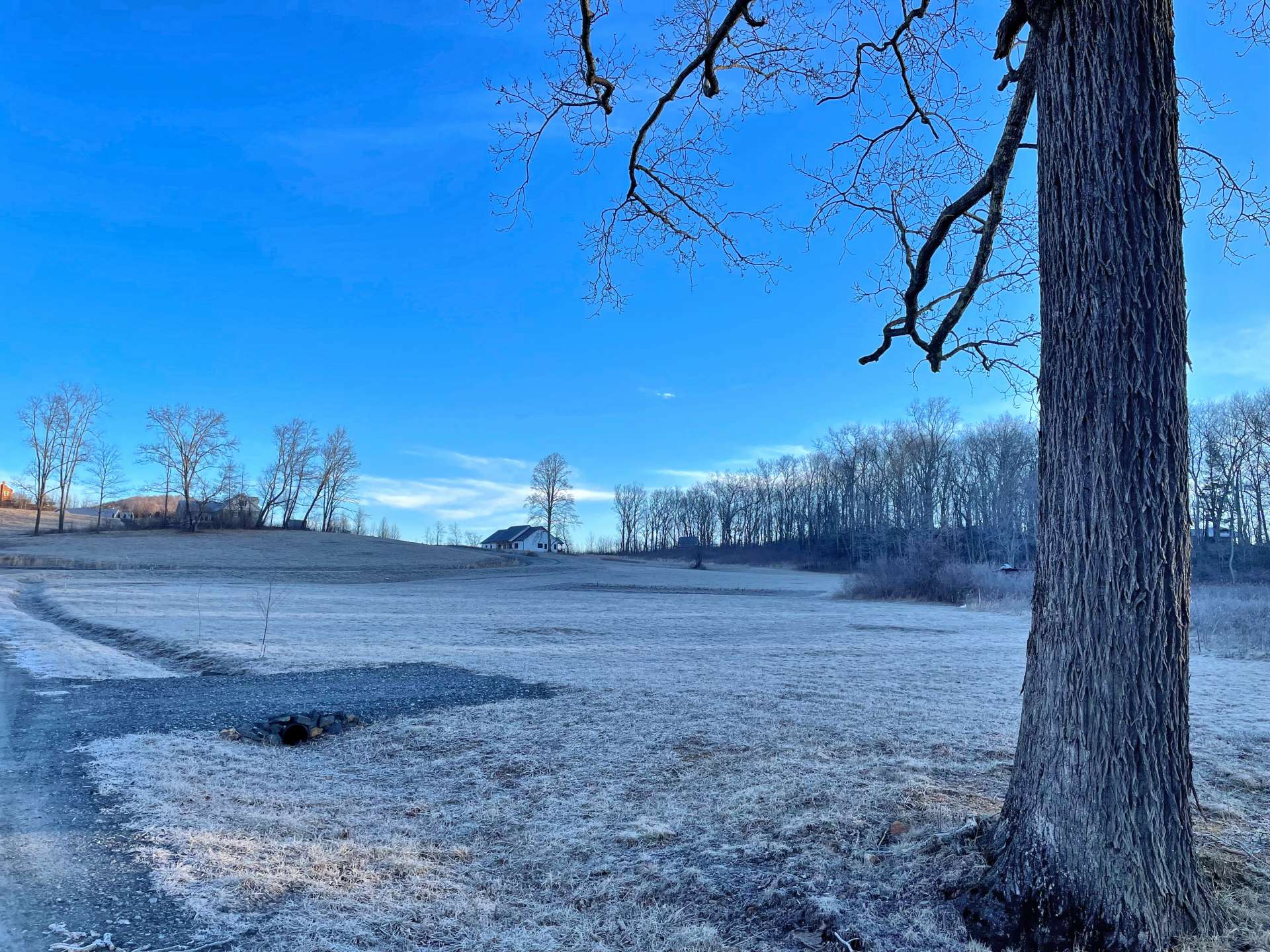 Land is almost flat with just a gentle slope.