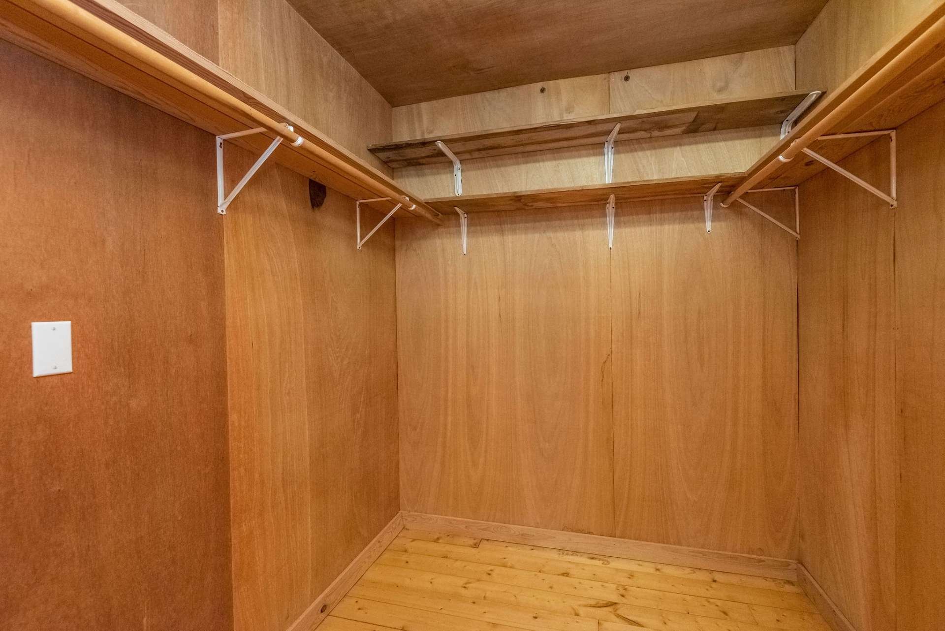 This master closet can hold all your seasonal clothing and mountain attire.