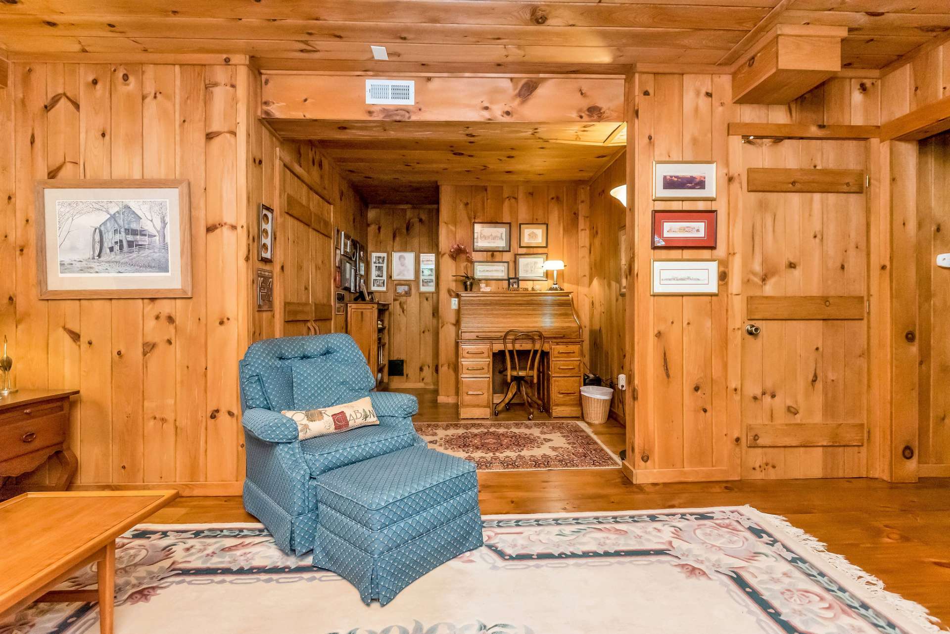 The alcove has an adjacent room for storage/pantry space along with an area to easily set up a home office.